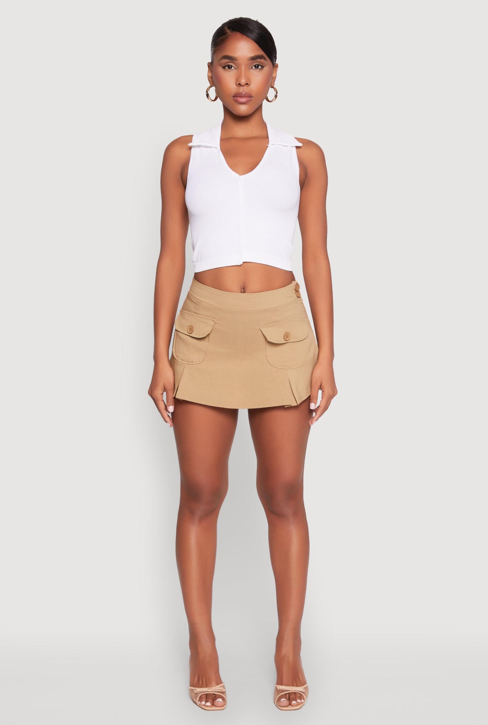 Womens Front Cargo Pocket Mini Skirt Product Image