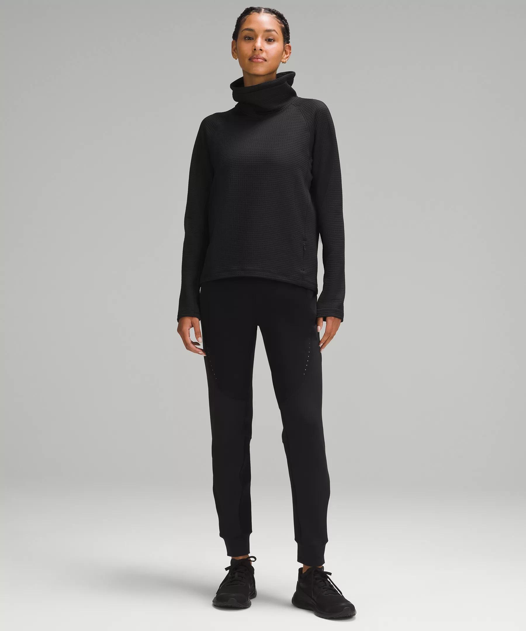 Waffle-Knit Funnel-Neck Long-Sleeve Shirt Product Image