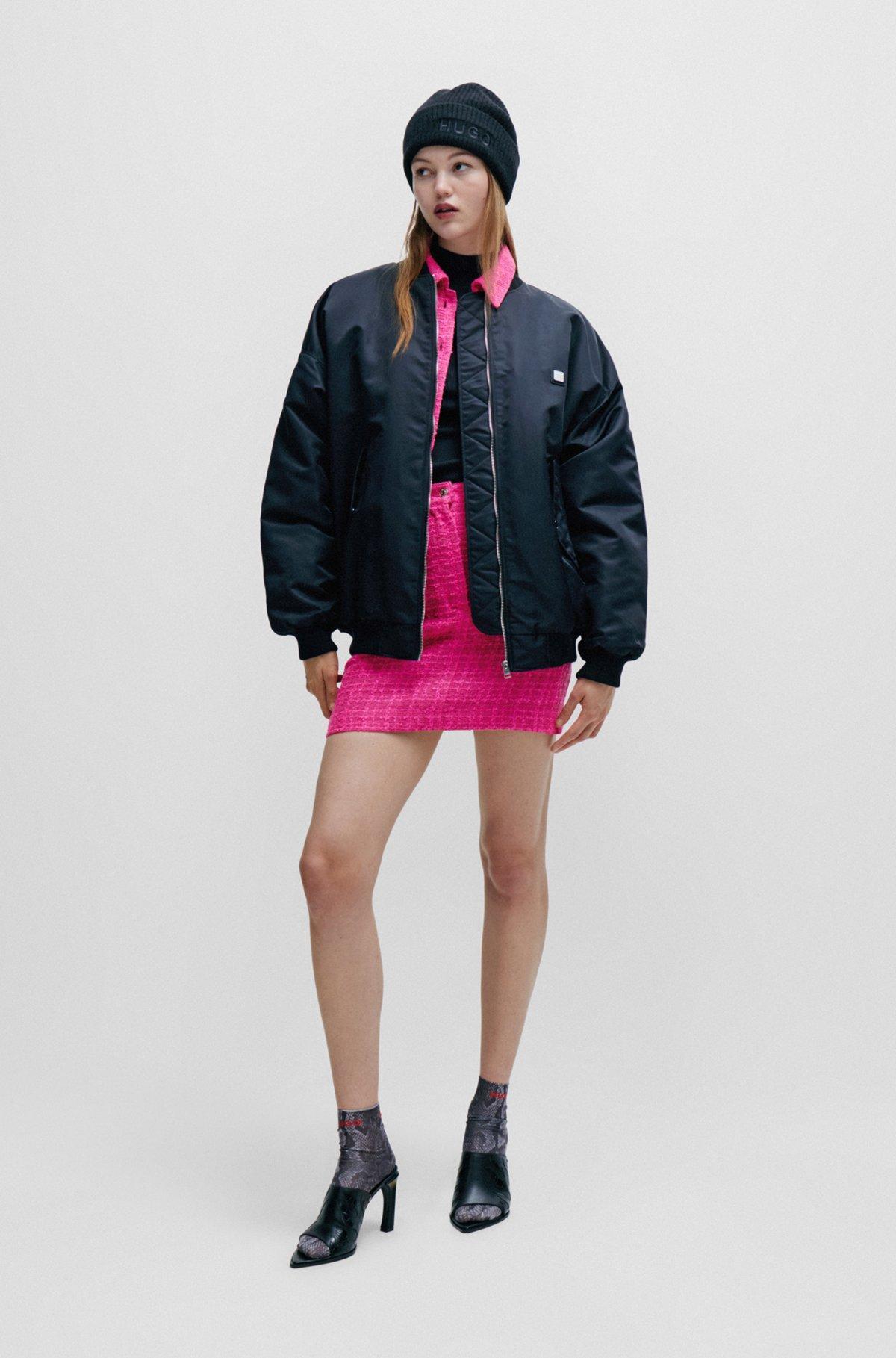 Relaxed-fit jacket in bouclé fabric with polished trims Product Image