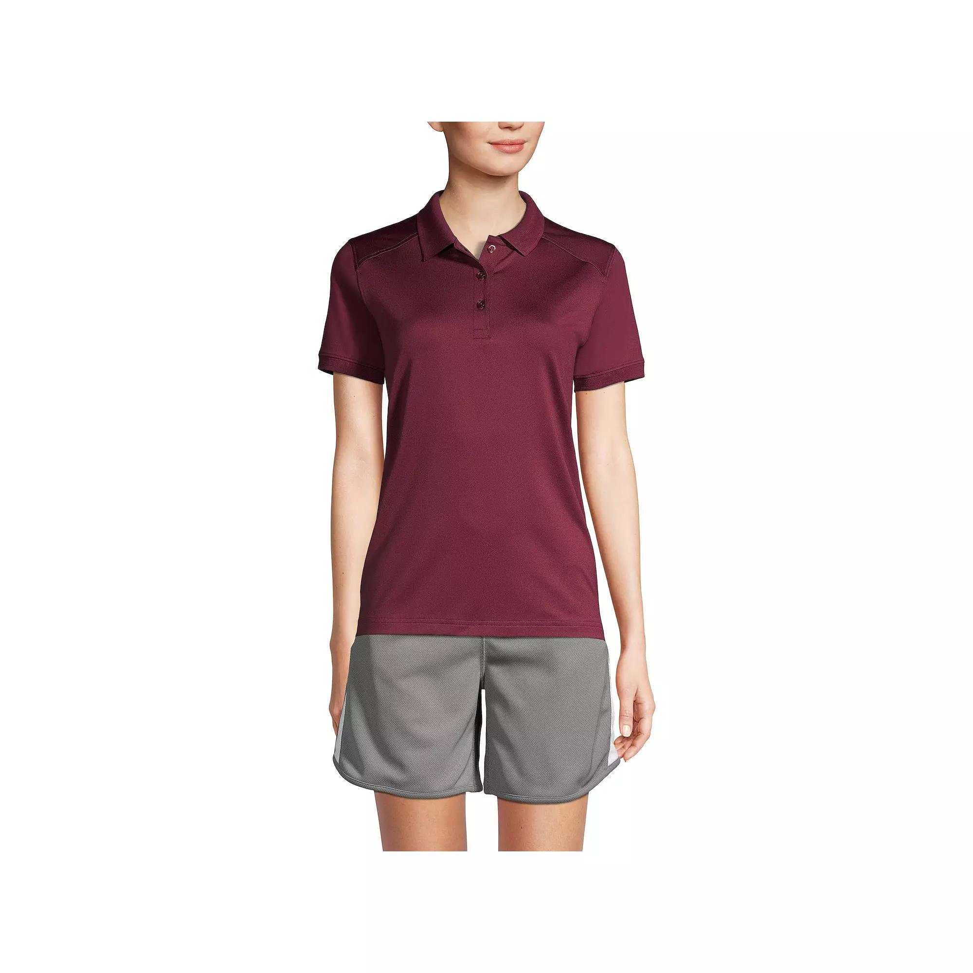 Women's Lands' End Short Sleeve Rapid Dry Polo Shirt, Size: Large, Blue Product Image