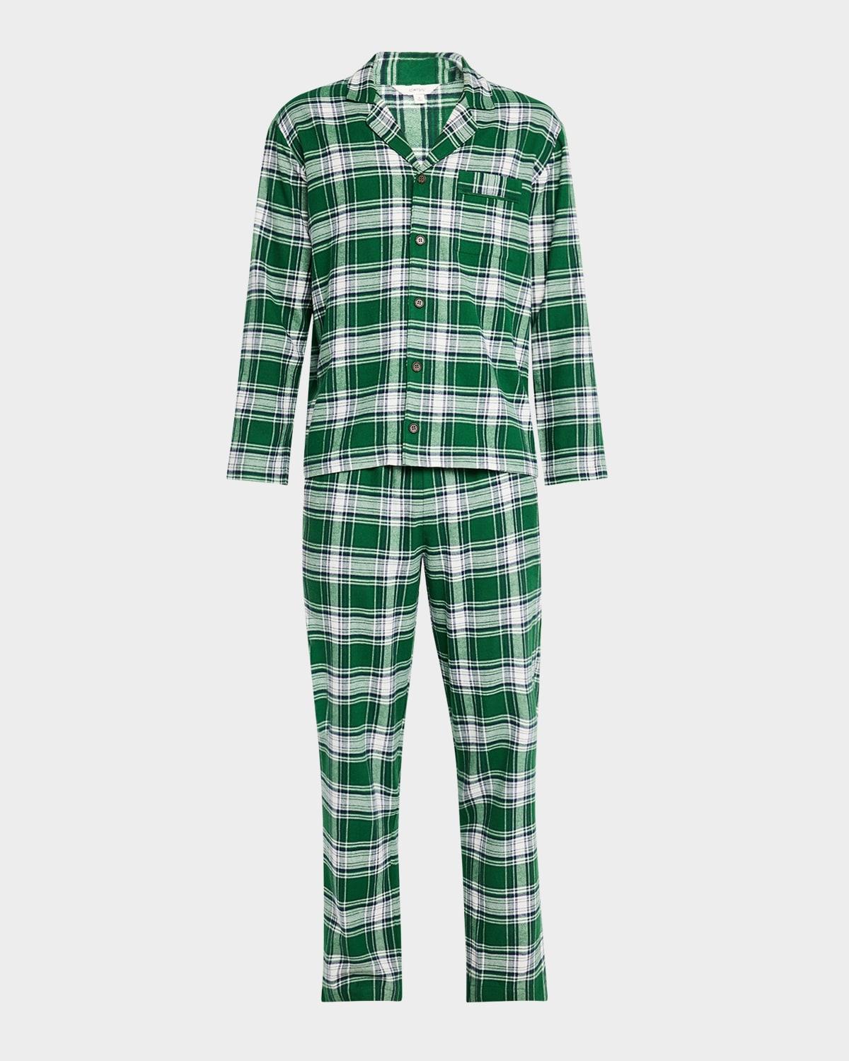 Mens Long Flannel Pajama Set Product Image