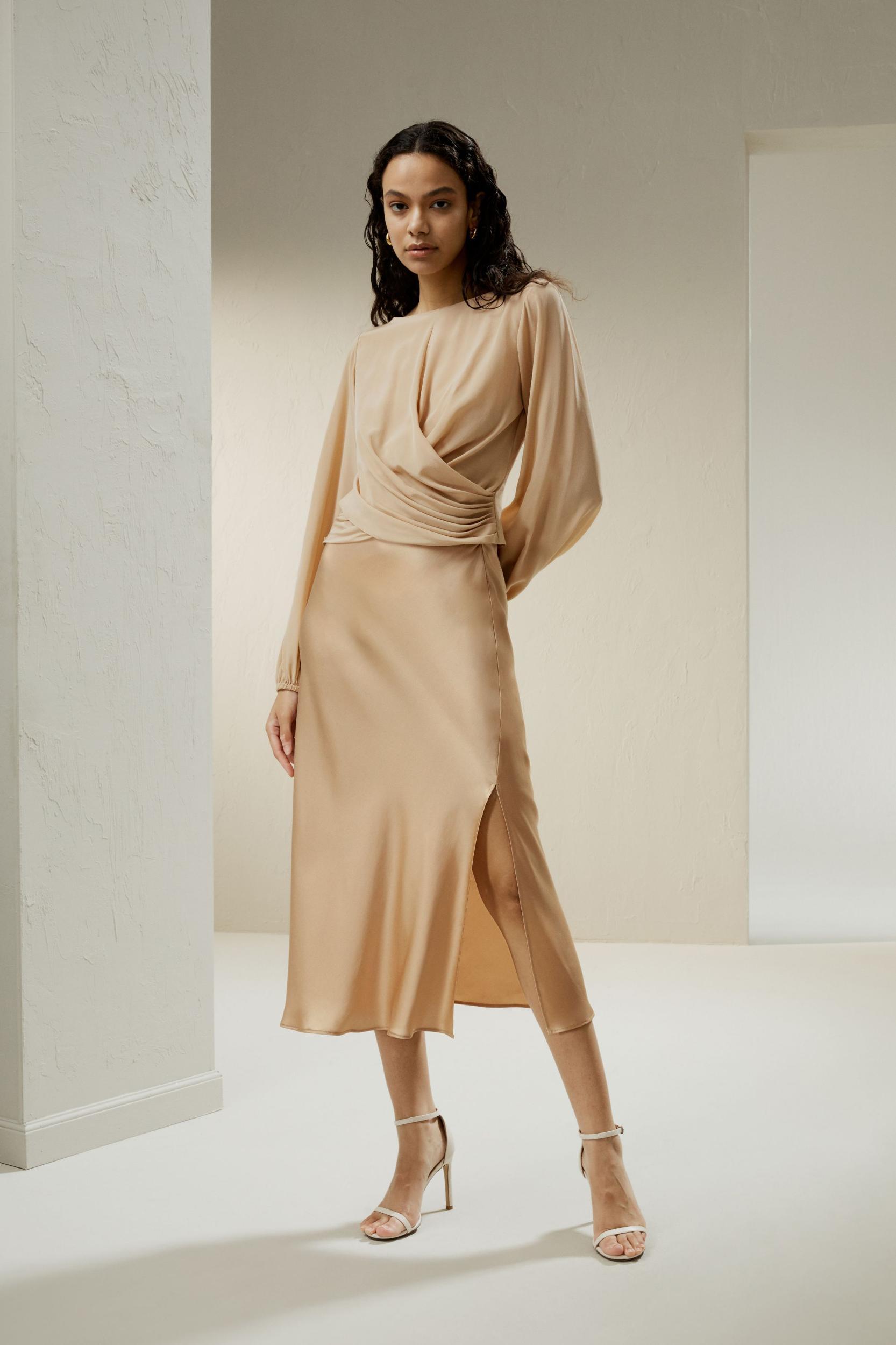 Minimalist Aesthetic Silk Poppy Skirt Product Image