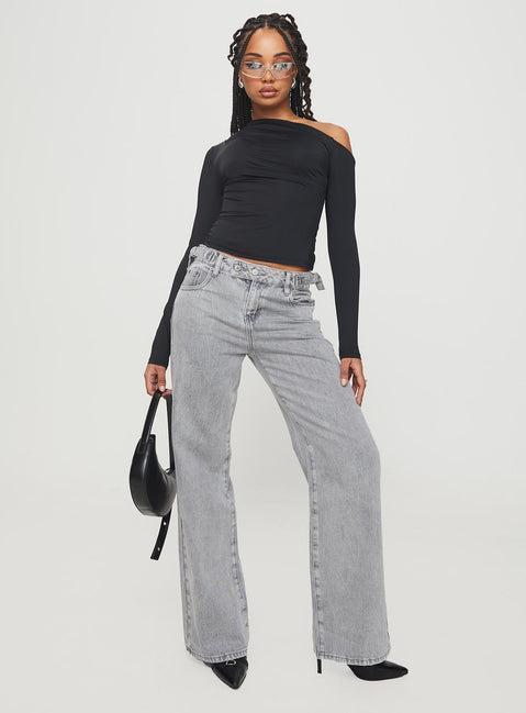 Lasharie Long Sleeve Top Black Product Image