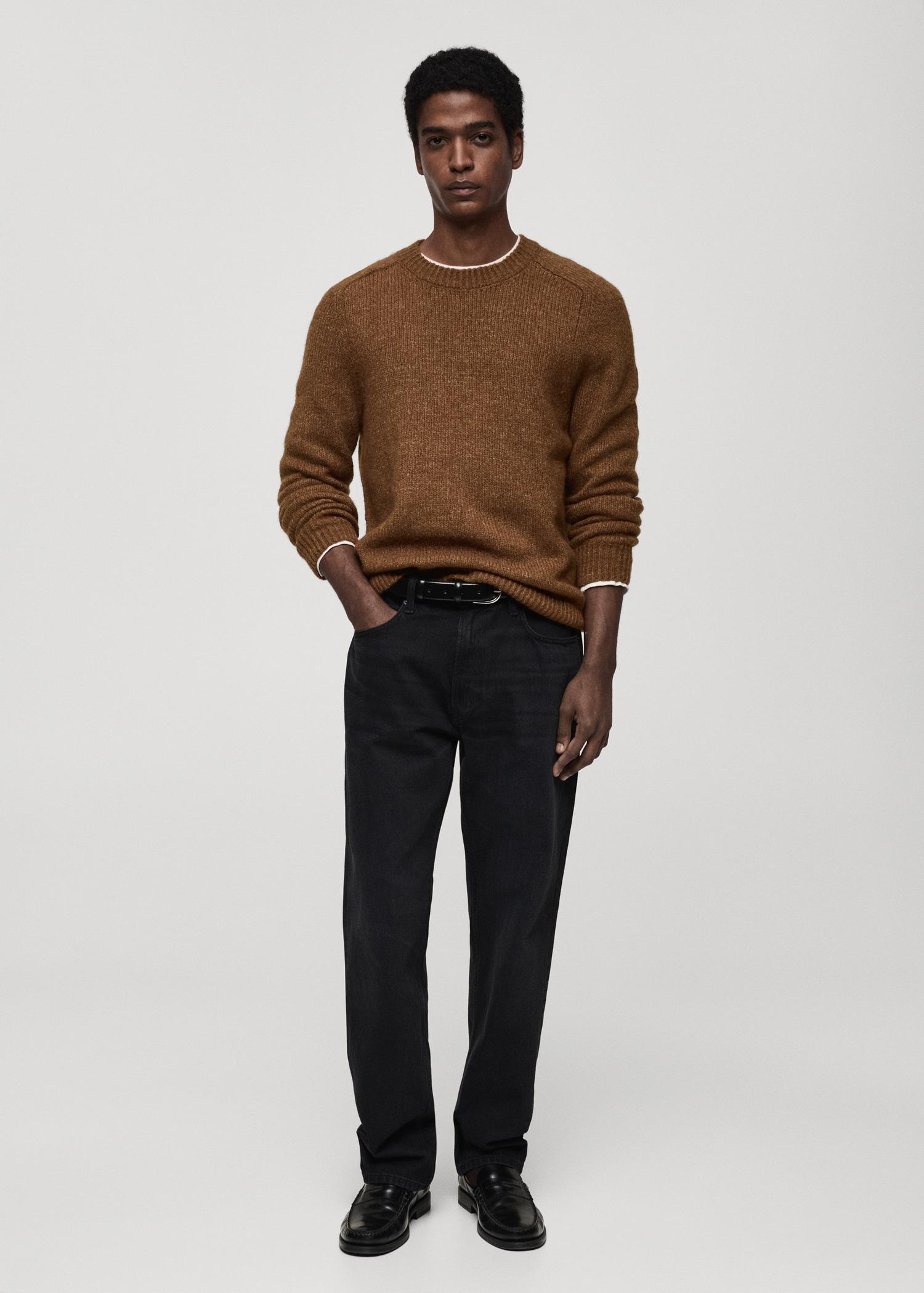 Wool and cotton-blend knitted sweater - Men | MANGO USA Product Image