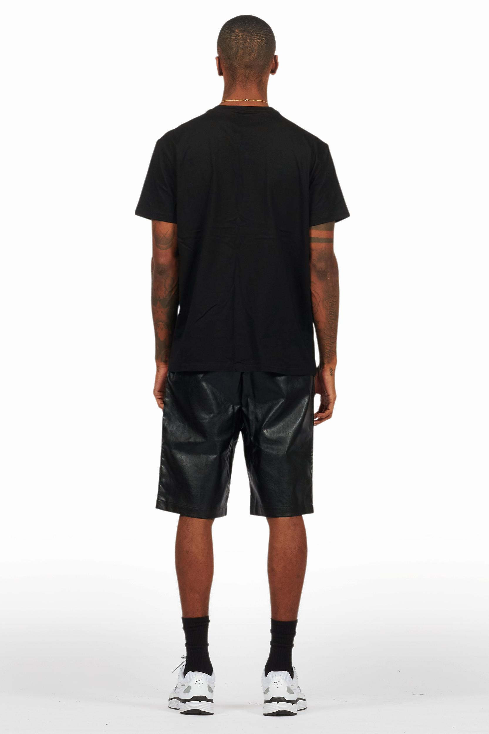 Zayn Black/Black Graphic Short Set Male Product Image
