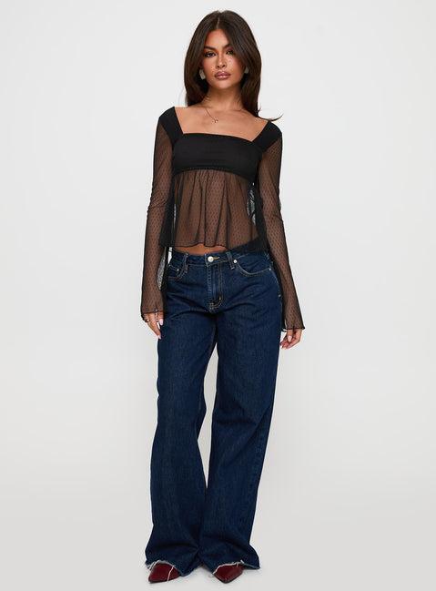Fiorello Long Sleeve Top Black Product Image