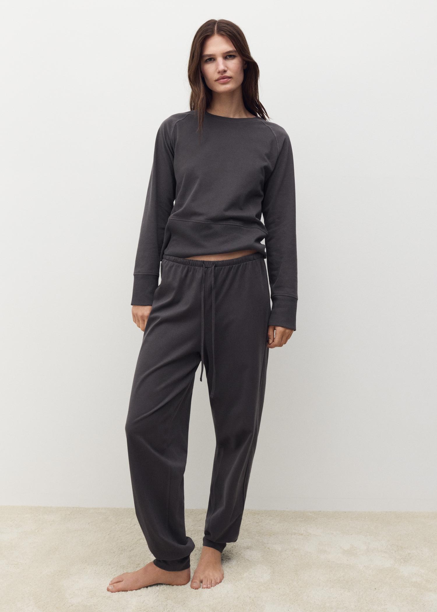 Fluid cotton sweatshirt - Women | MANGO USA Product Image