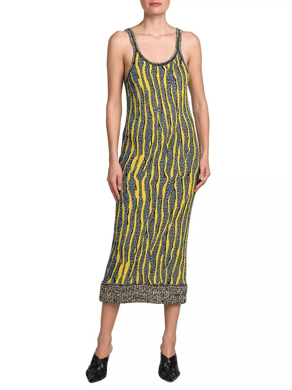 Knit Animal-Jacquard Midi-Dress Product Image