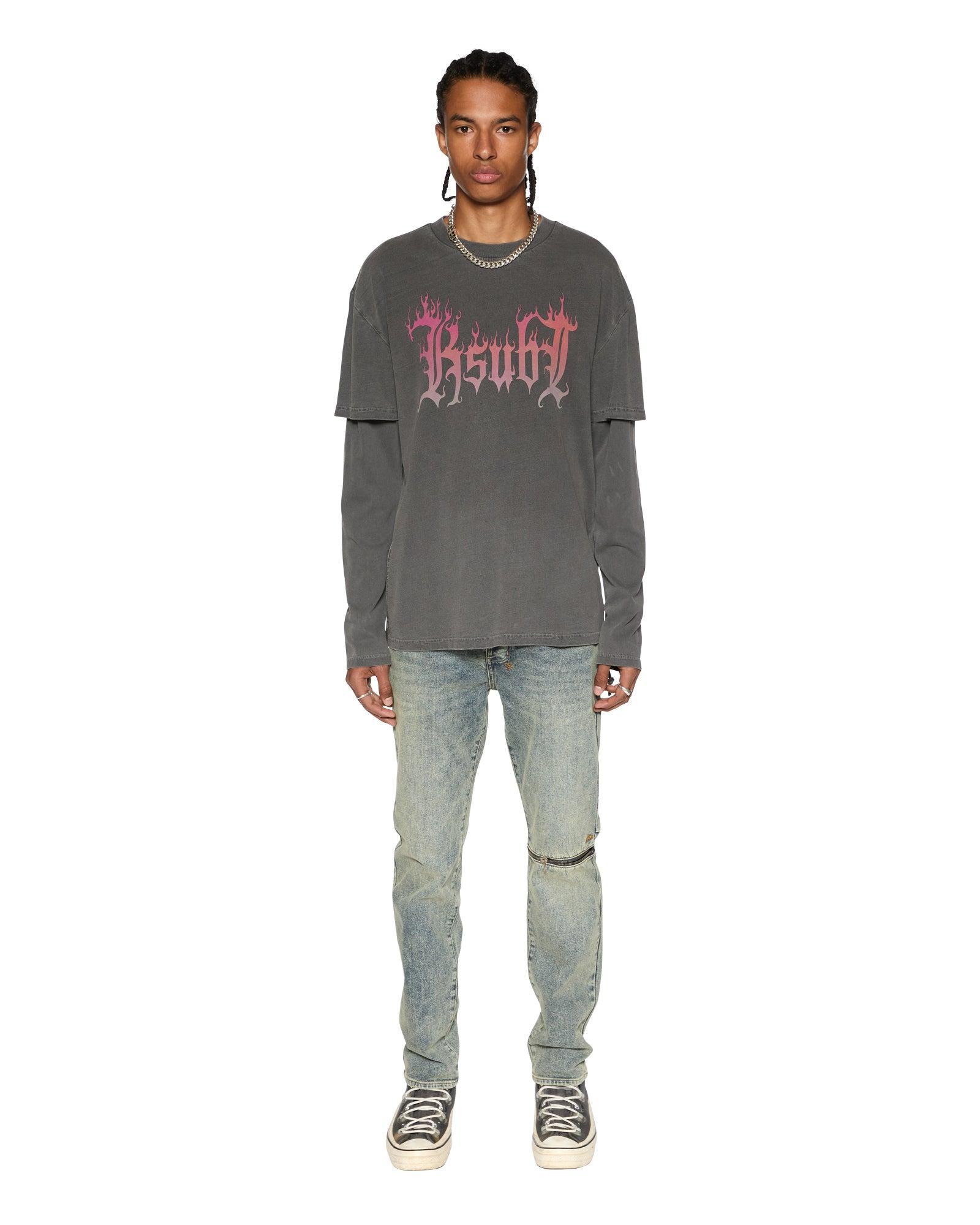 FUEGO LAYERED LS TEE CHARCOAL Male Product Image