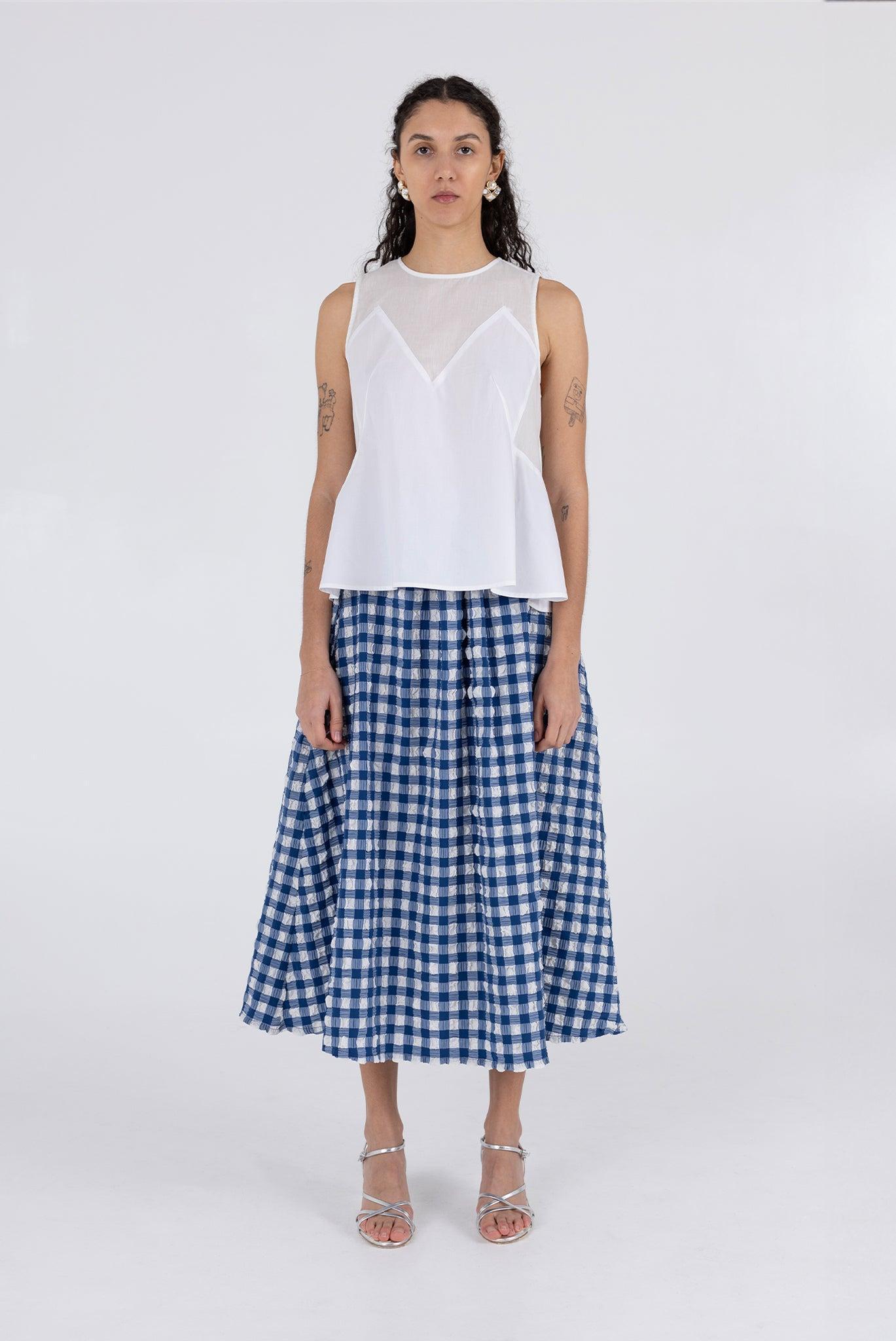 Saturday Skirt - Navy Check Product Image