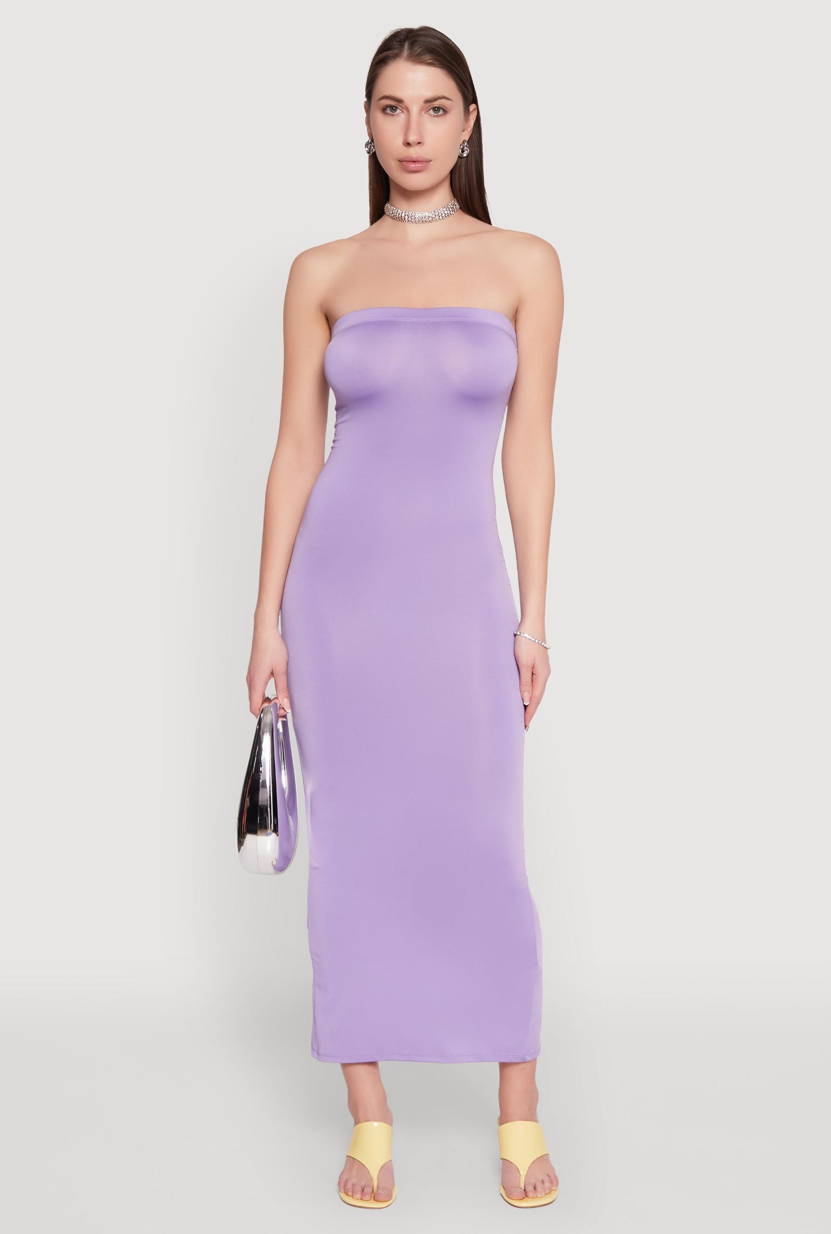 Womens Slit Back Maxi Tube Dress Product Image