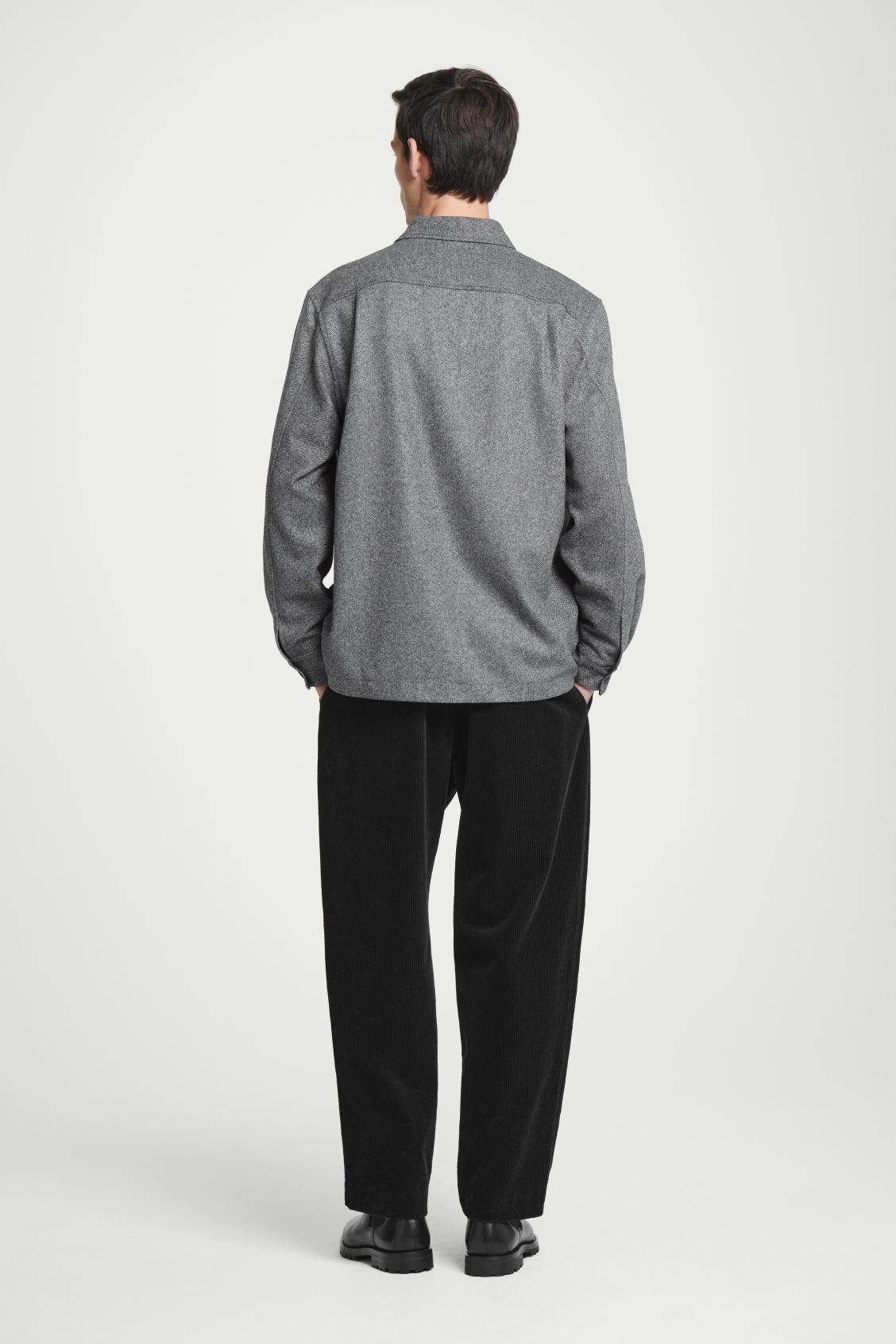 TEXTURED WOOL-BLEND OVERSHIRT Product Image
