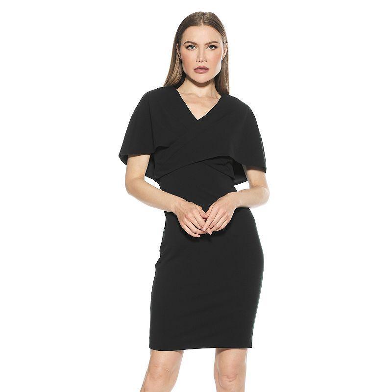 Women's ALEXIA ADMOR Devi V Neck Wrap Sheath Dress, Size: XS, Green Product Image
