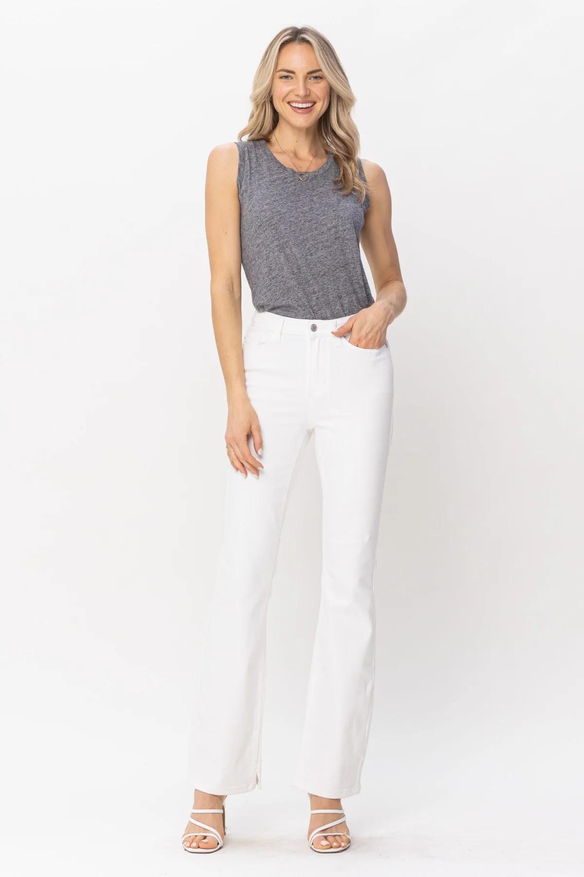 Judy Blue High Waist Side Slit Slim Boot Cut Jeans Product Image