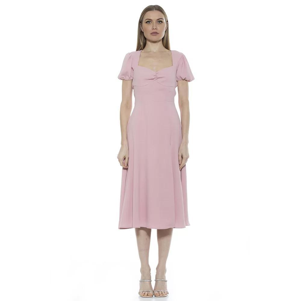 Women's ALEXIA ADMOR Gracie Fit & Flare Dress, Size: 4, Yellow Garden Product Image