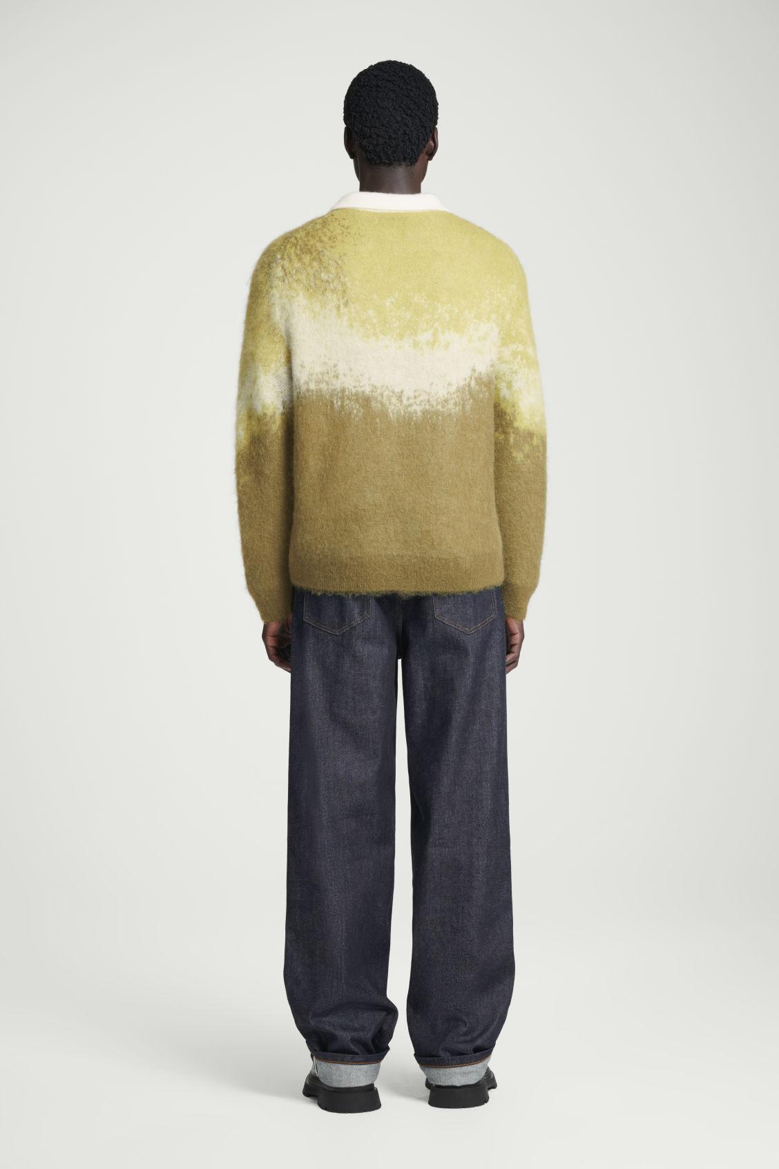 BRUSHED MOHAIR-BLEND POLO SWEATER Product Image