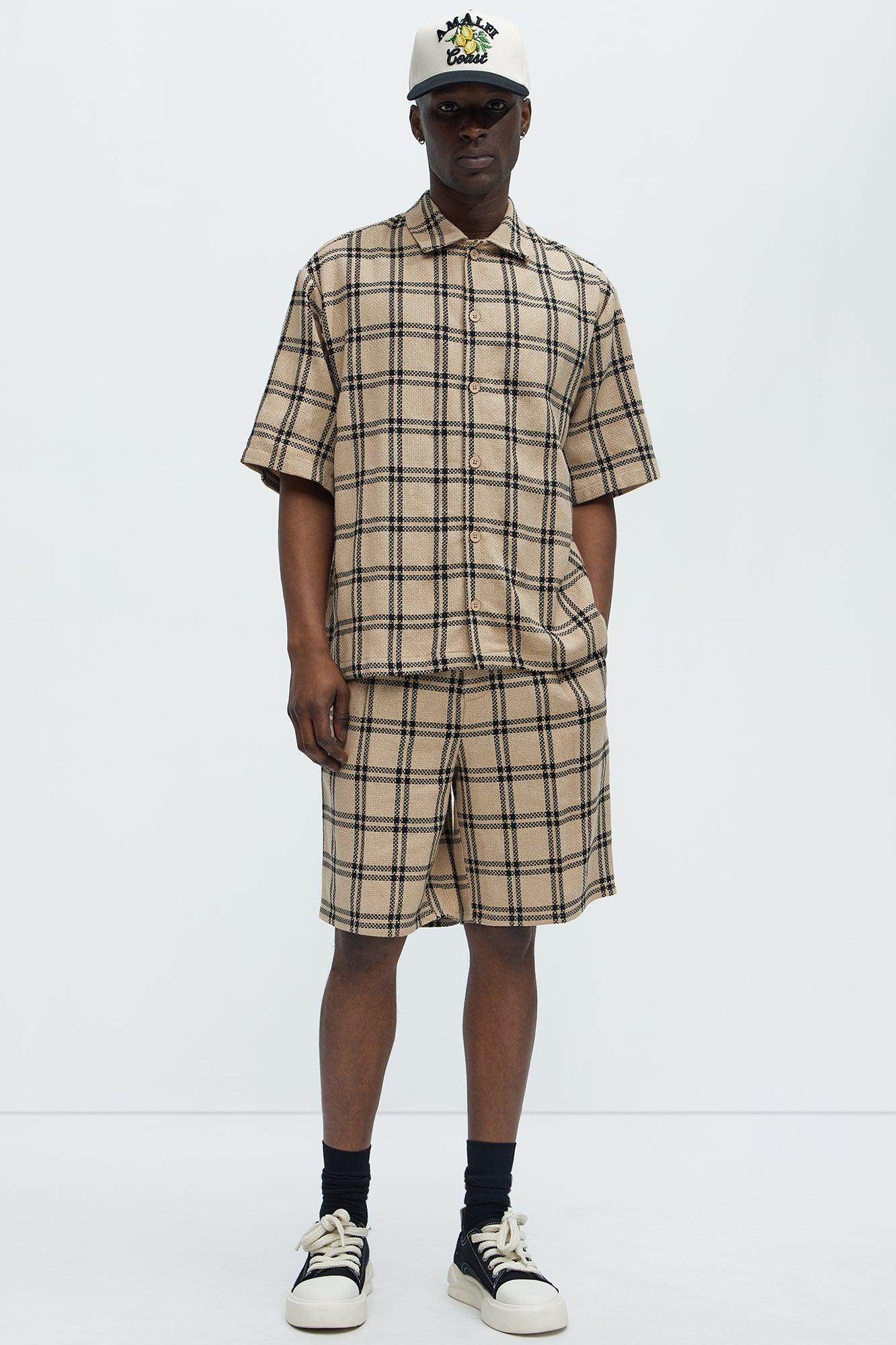Porter Plaid Closed Collar Button Down Shirt - Cream/combo Product Image