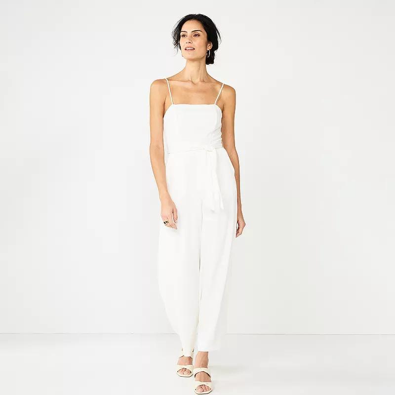 Women's Nine West Wide-Leg Jumpsuit, Size: Small, Mineral Black Product Image