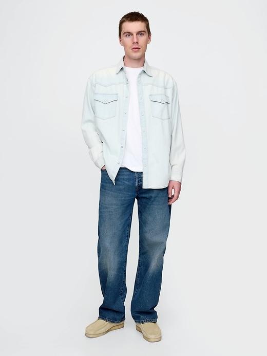 Denim Western Big Shirt Product Image