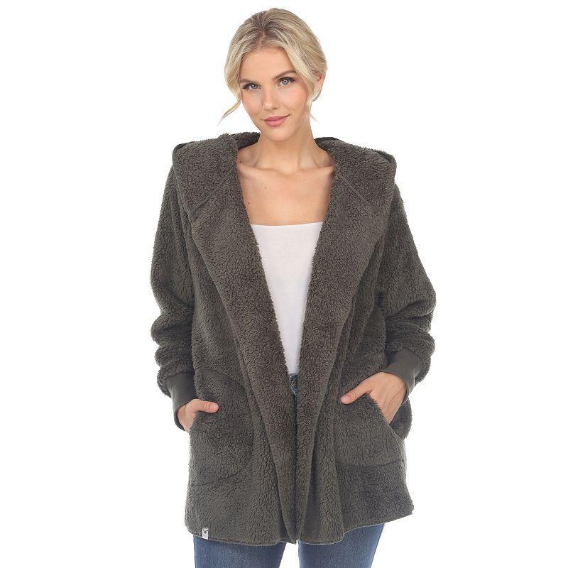 White Mark Womens Plush Hooded with Pockets Jacket Product Image