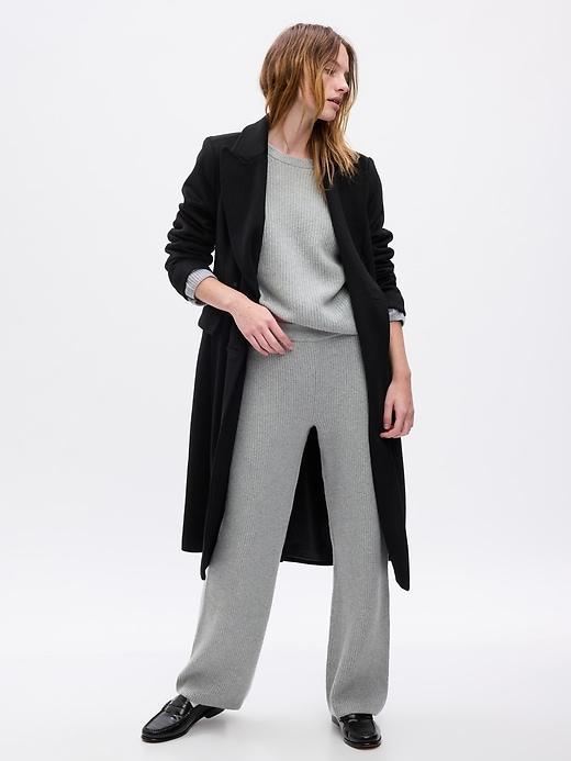 CashSoft Shaker-Stitch Sweater Pants Product Image