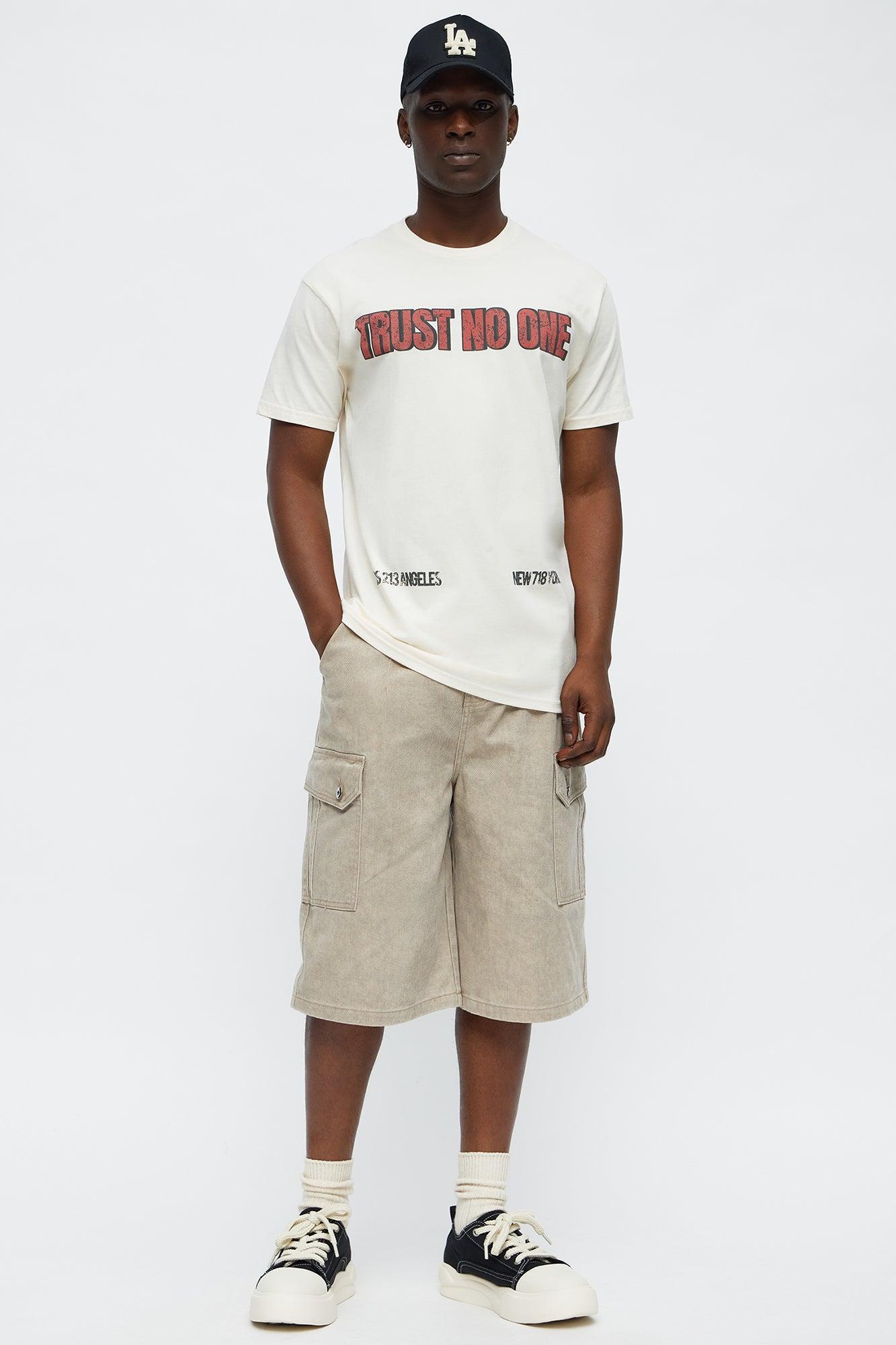 Trust No One From West To East Short Sleeve Tee - Off White Male Product Image