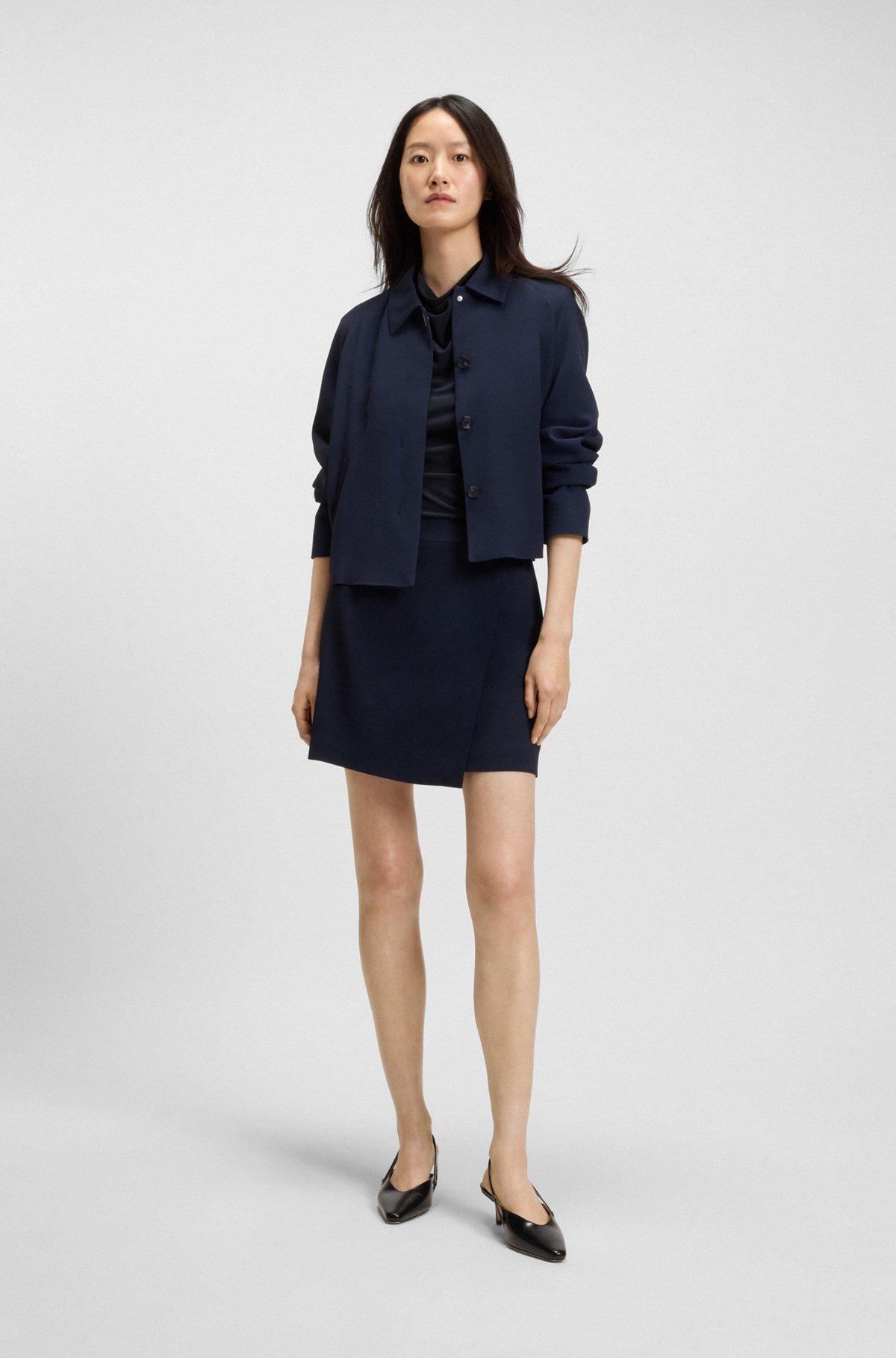 BOSS - High-neck top in matte fabric - Dark Blue Product Image