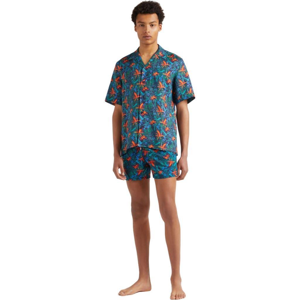 Mens Tropical Flowers Linen Camp Shirt Product Image