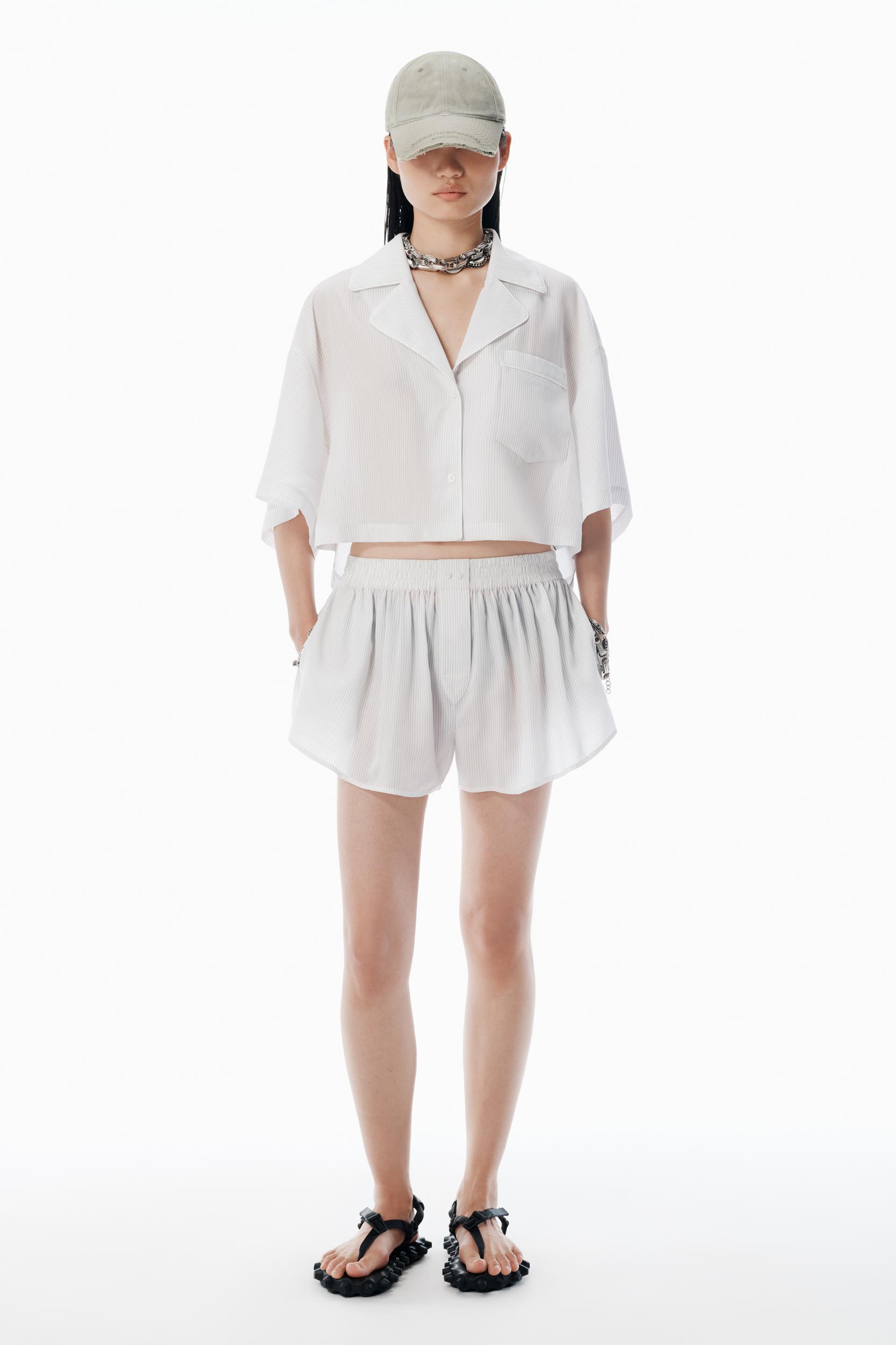 White Mid-rise Boxer Shorts Product Image