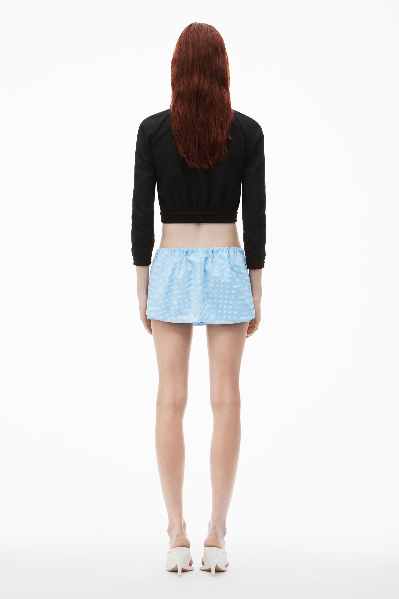 Drawstring Skort In Cotton & Crystal Hotfix Poplin Product Image