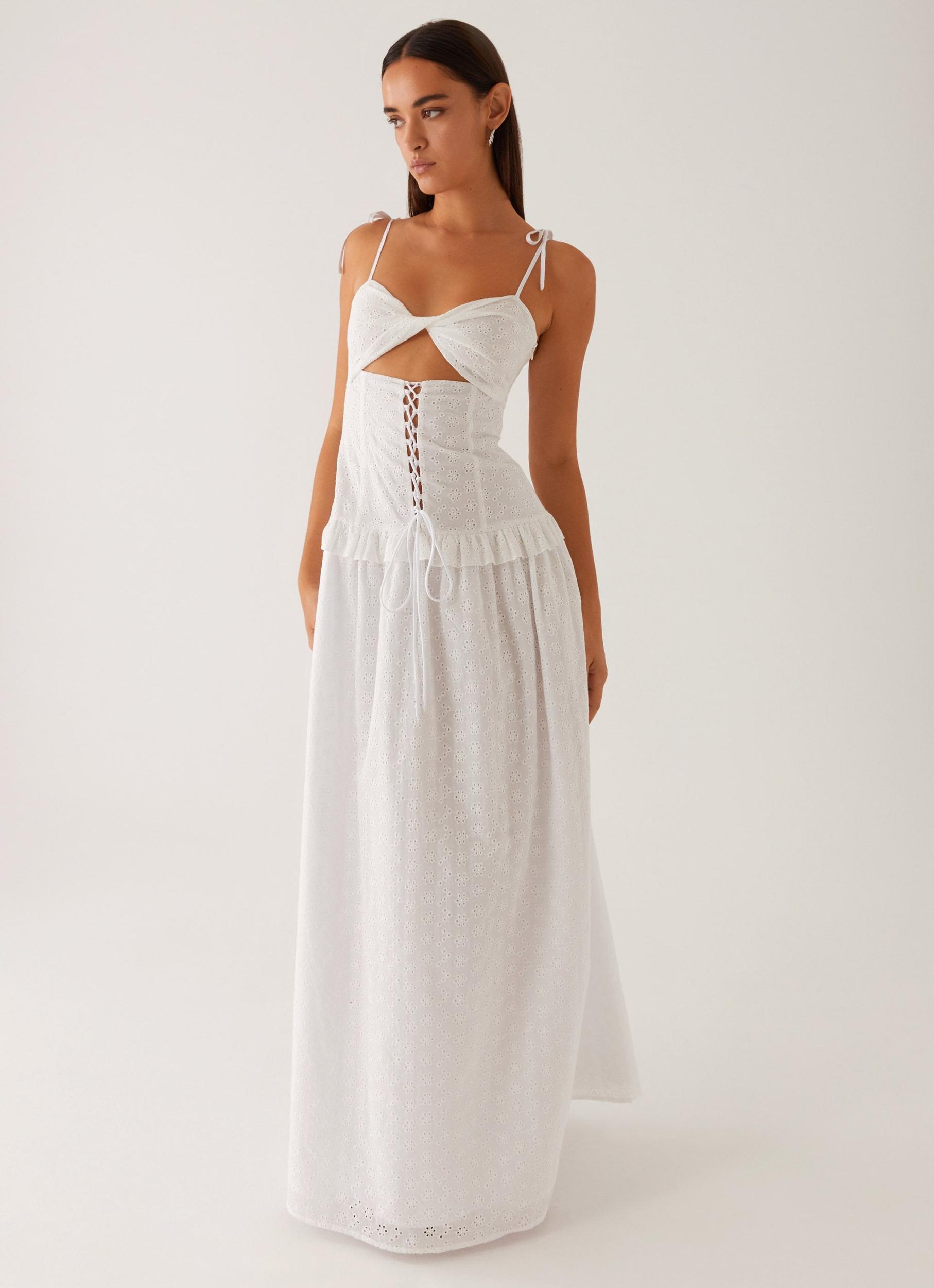 Reveria Twist Maxi Dress - Ivory Product Image
