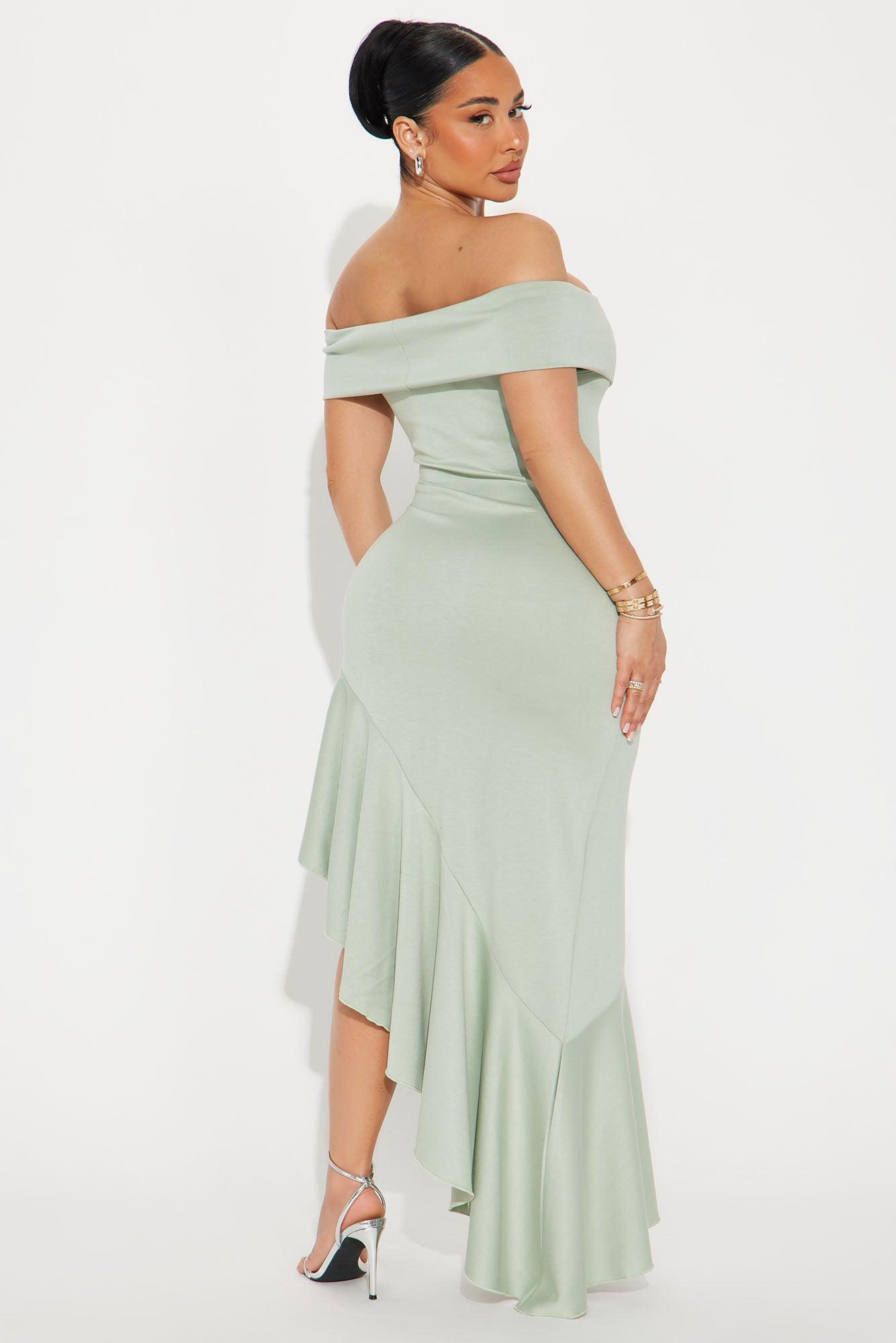 Fanny Asymmetrical Maxi Dress - Sage Product Image