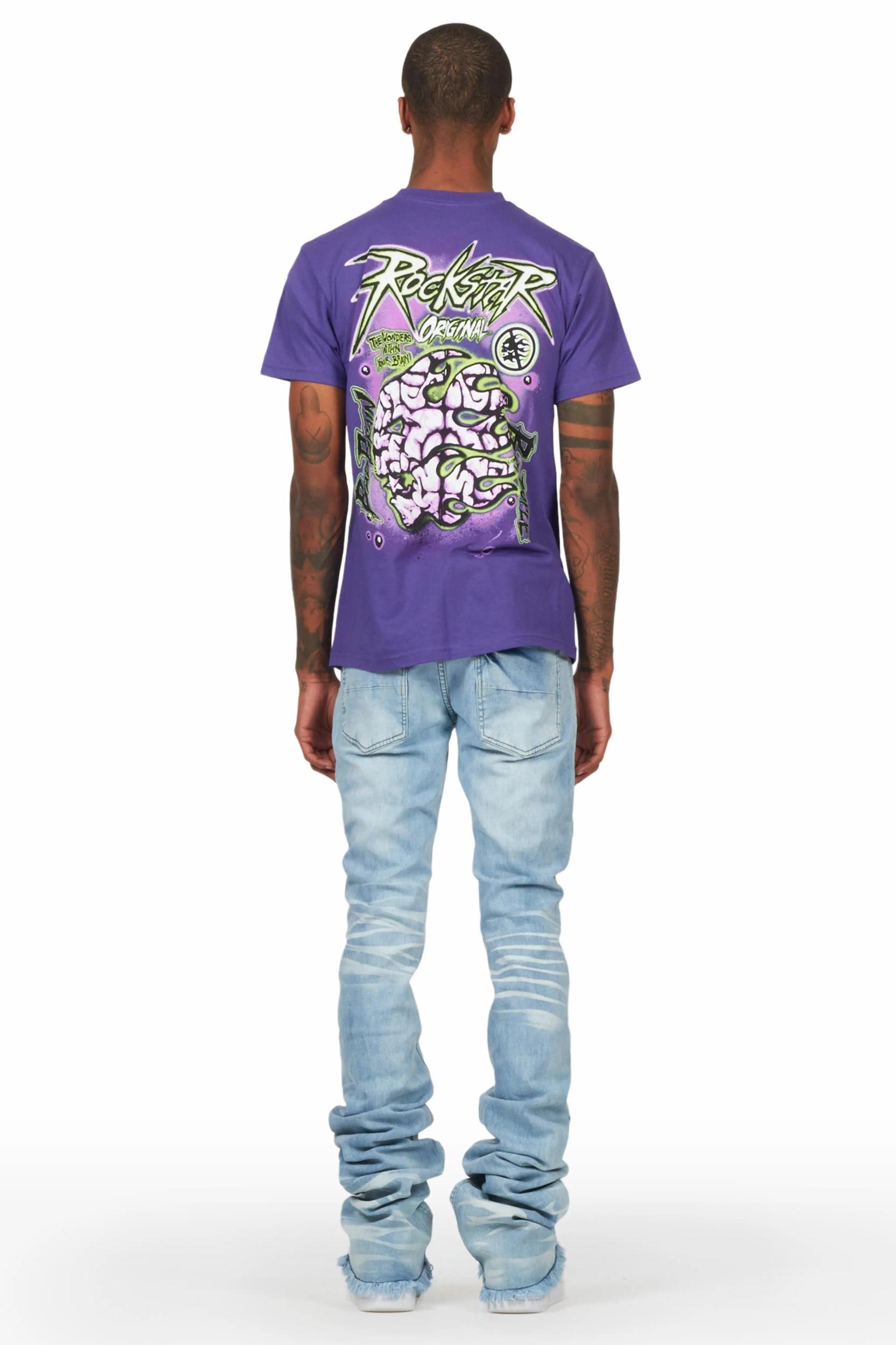 Faby Light Blue Super Stacked Flare Jean Male Product Image