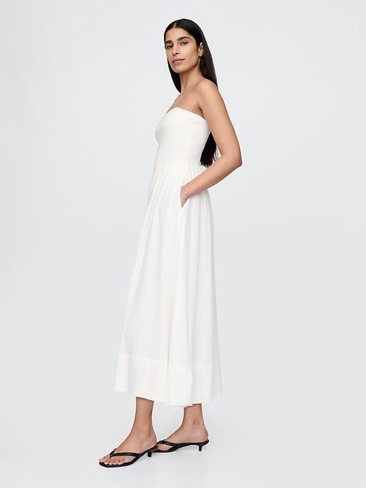 Crinkle Gauze Mixed Media Maxi Dress Product Image
