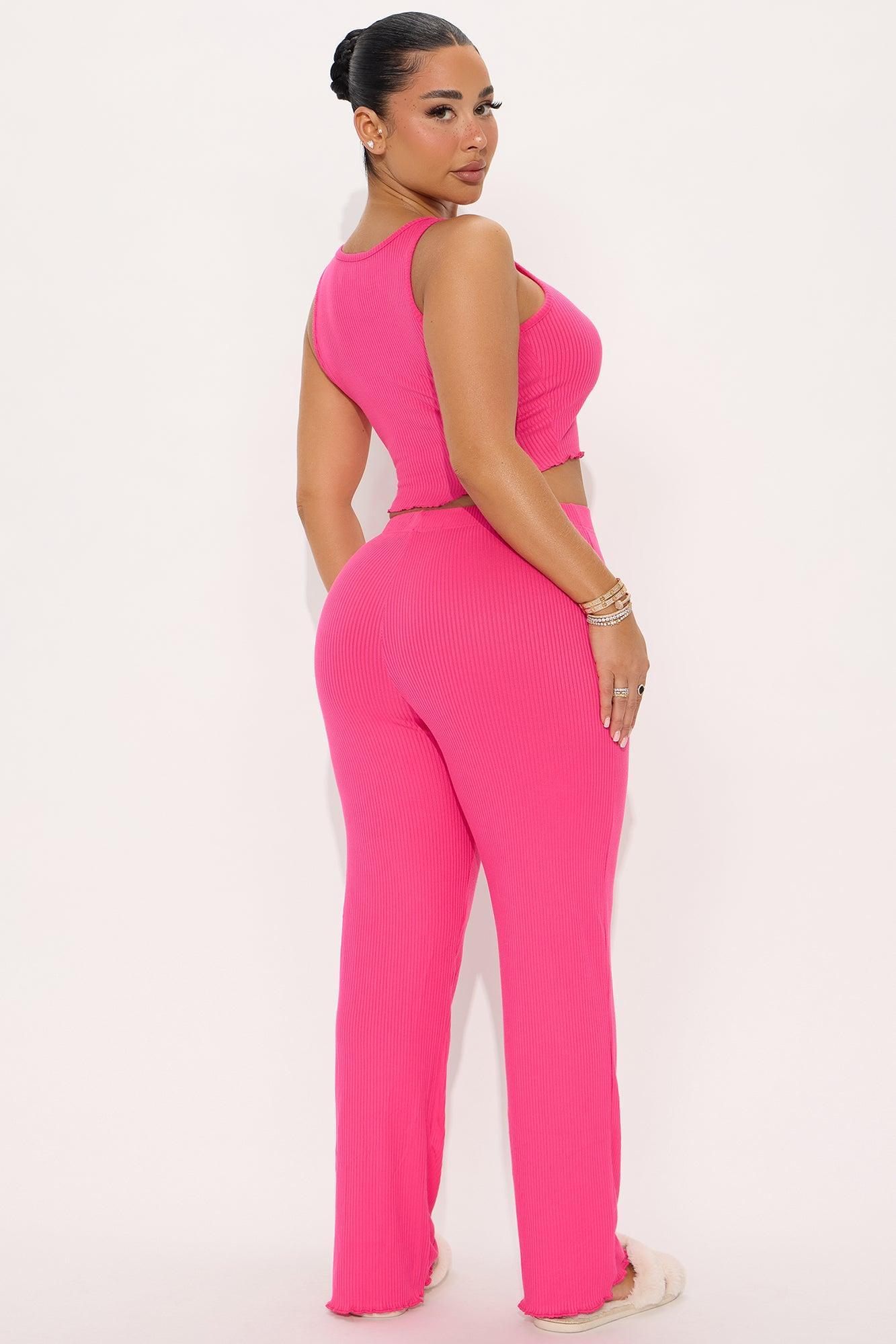 Dream Tonight Ribbed Tank PJ Pant Set - Raspberry Product Image