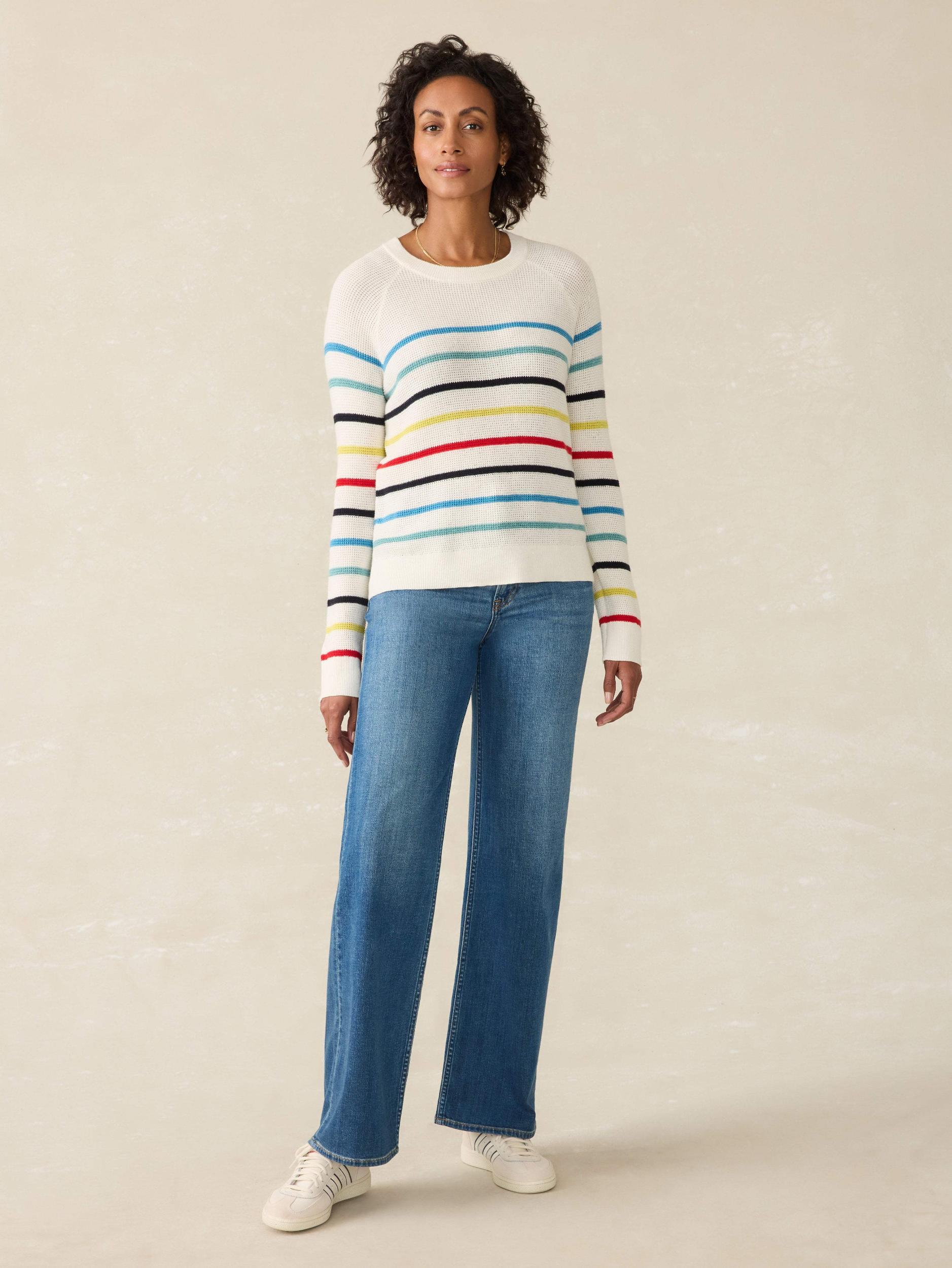 Throwback Crewneck - Maribel Stripe Female Product Image