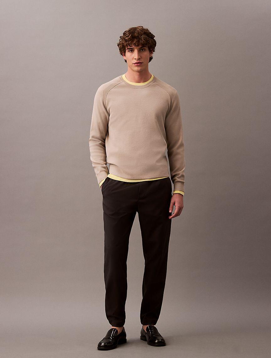 Calvin Klein Men's Tech Knit Crewneck Sweater - Brown - XS Product Image