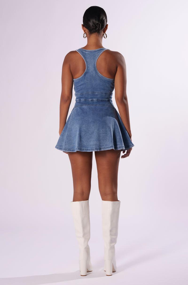 VIVIAN DENIM MINI DRESS Product Image