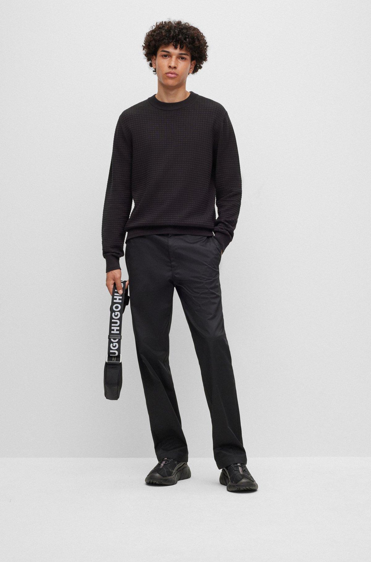 Cotton sweater with jacquard pattern Product Image
