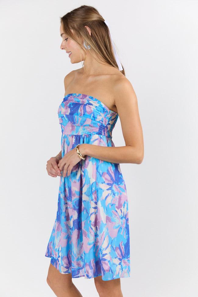 At The Oasis Multi Strapless Printed Mini Dress SALE Product Image