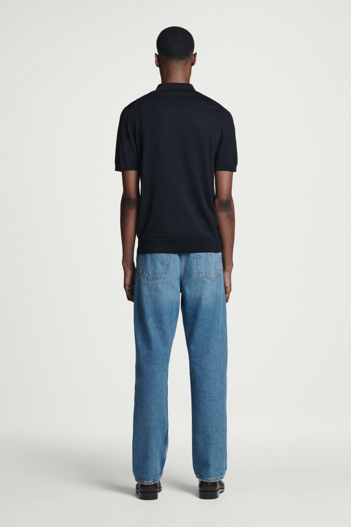 SLIM KNITTED SILK POLO SHIRT Product Image