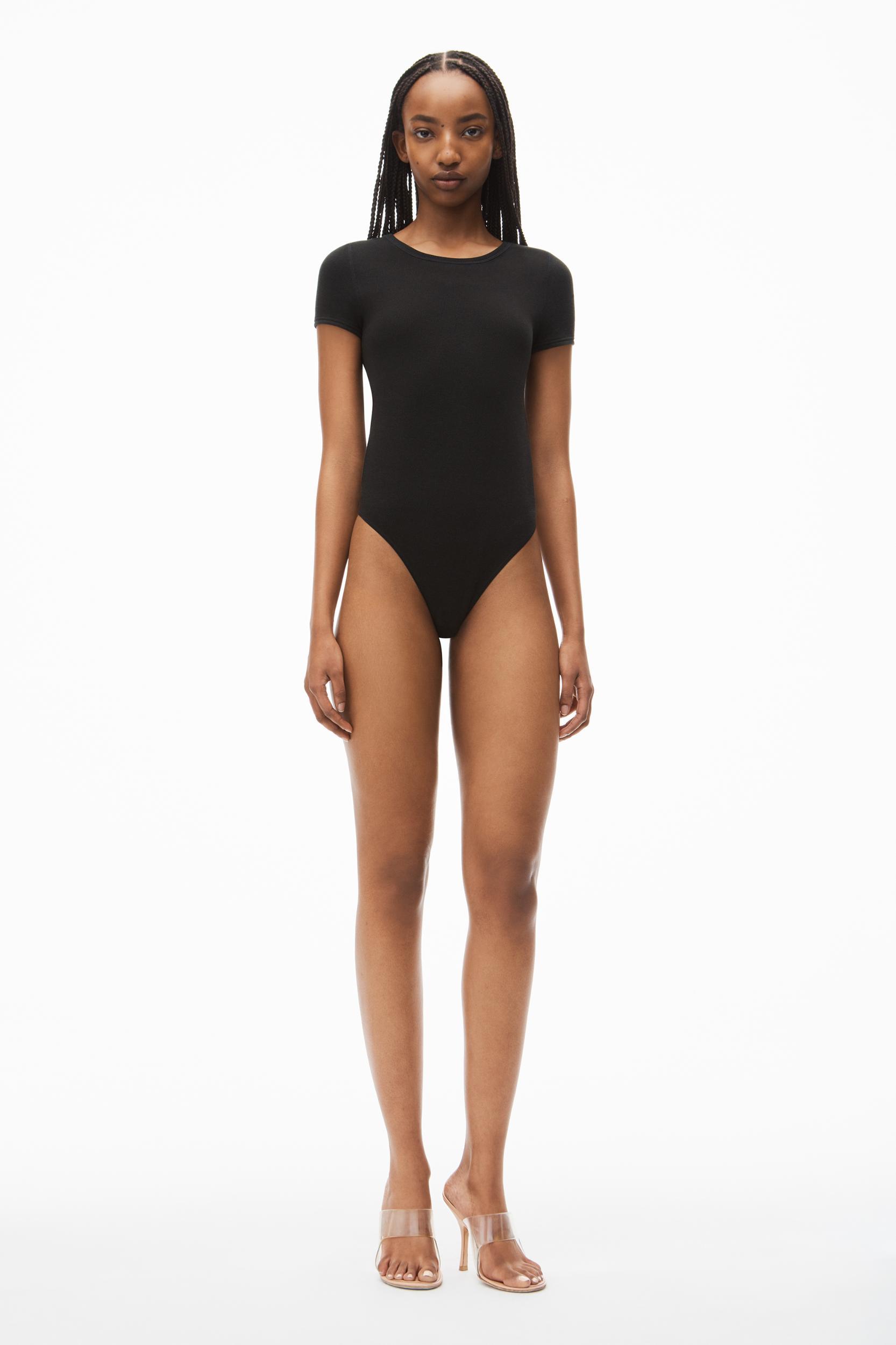 Short-sleeve Bodysuit In Rib-knit Jersey Product Image
