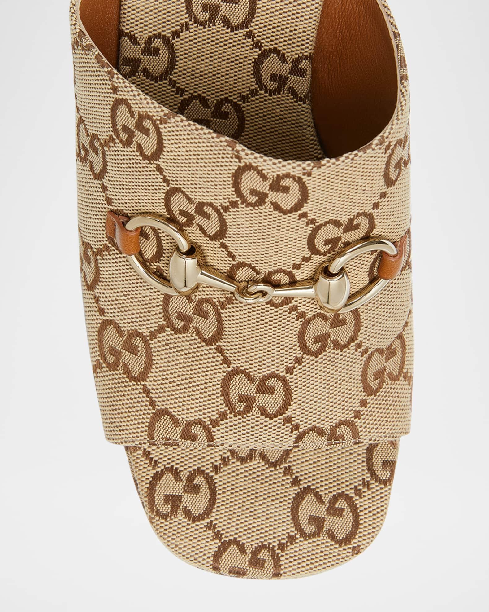 Carmen GG Canvas Platform Wedge Sandals Product Image