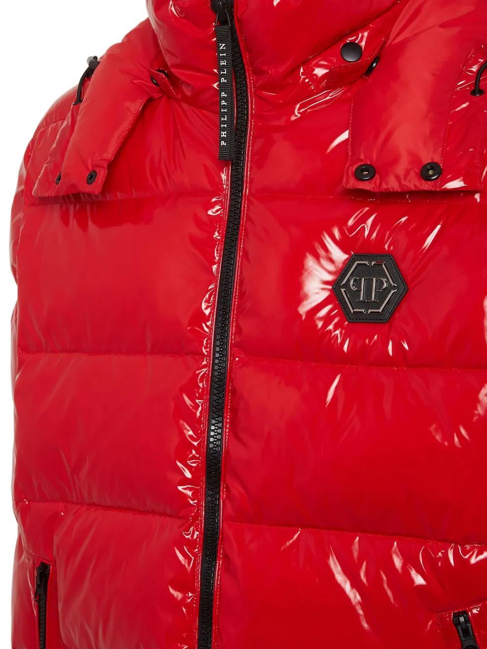 Hexagon logo-plaque padded jacket Product Image