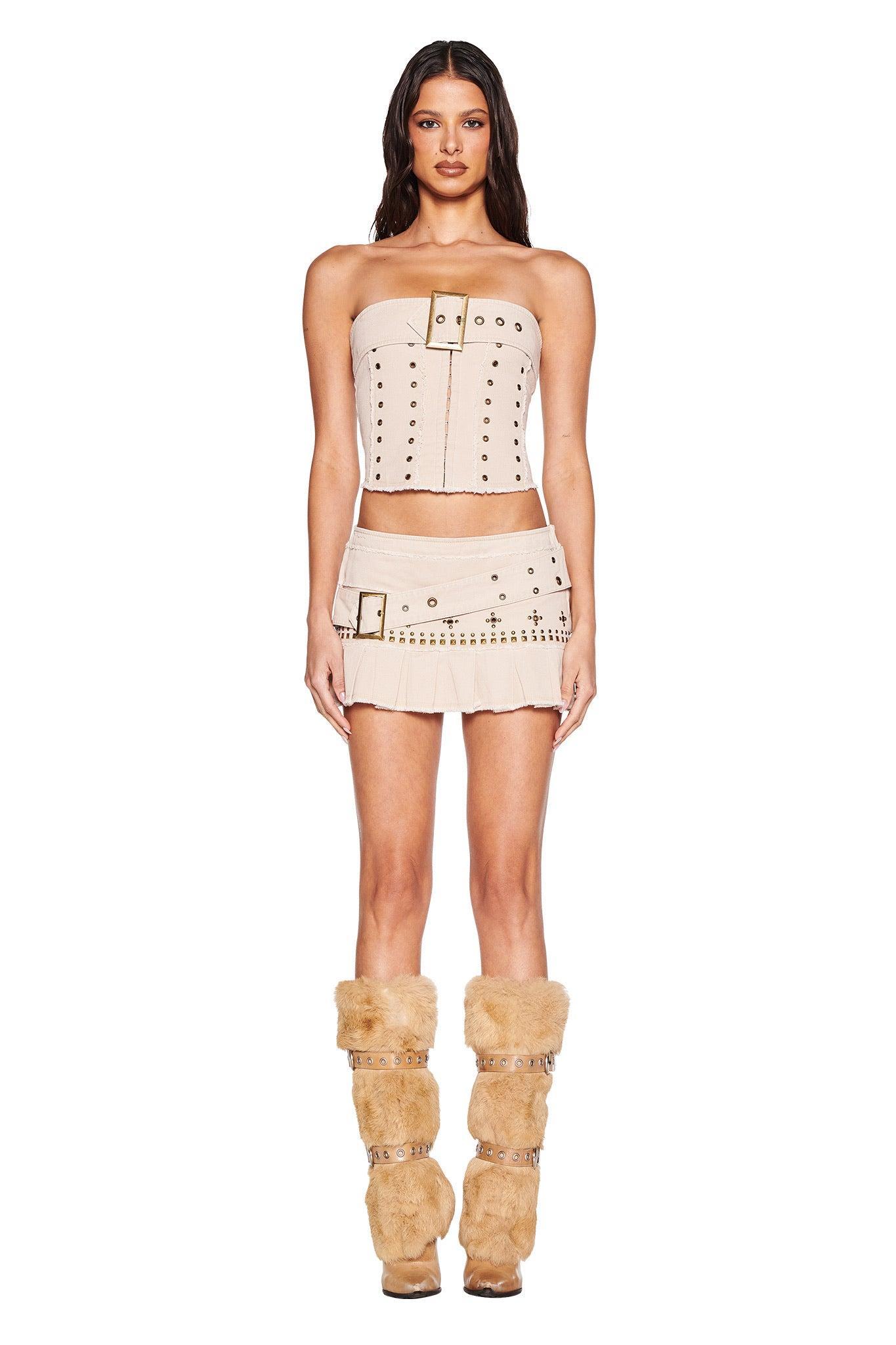 MASON MINI SKIRT - TAN Product Image