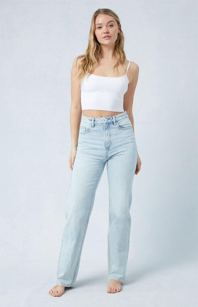 Women's Stretch Light Indigo '90s Boyfriend Jeans Product Image