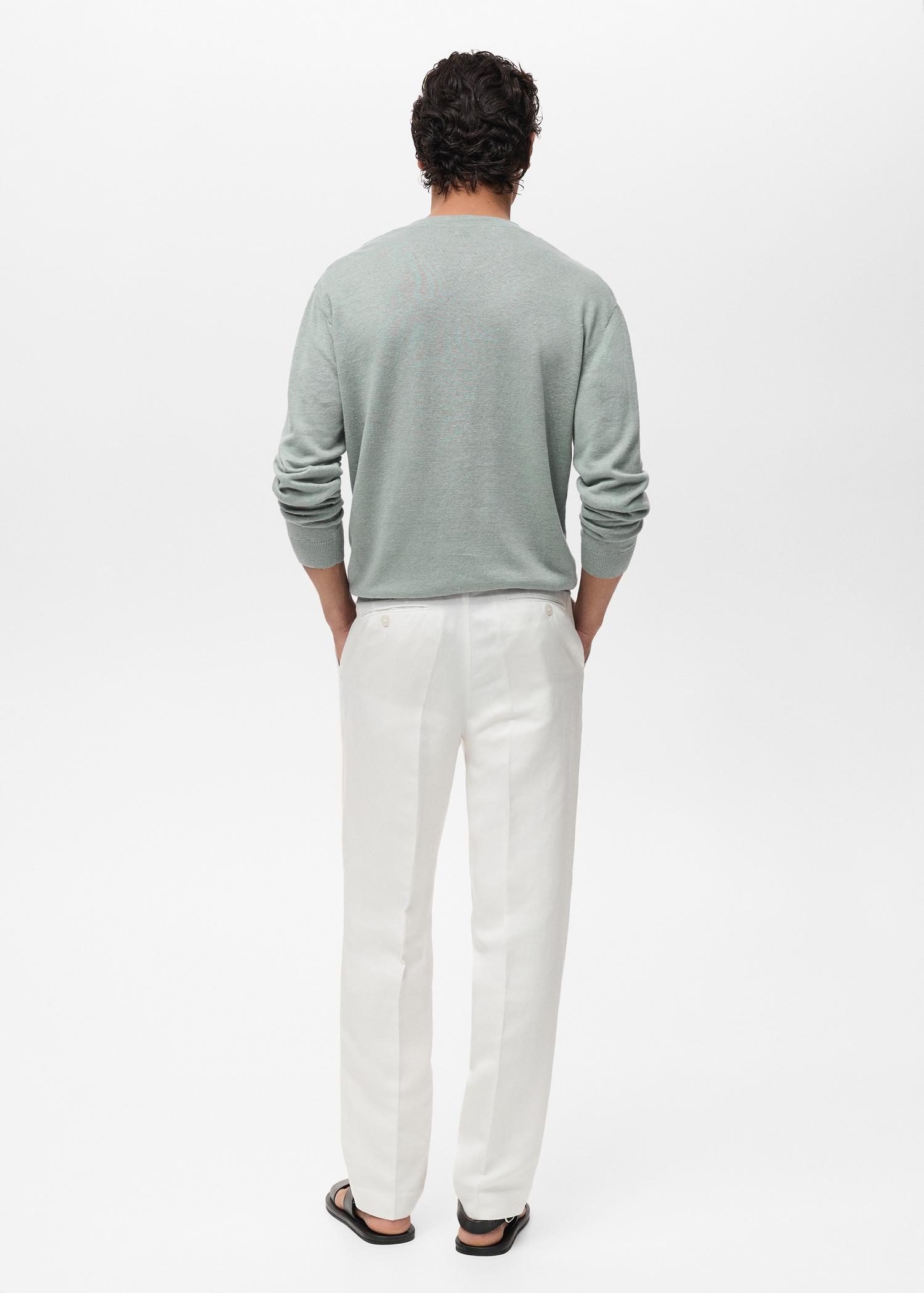 100% linen flowy sweater - Men | MANGO USA Product Image