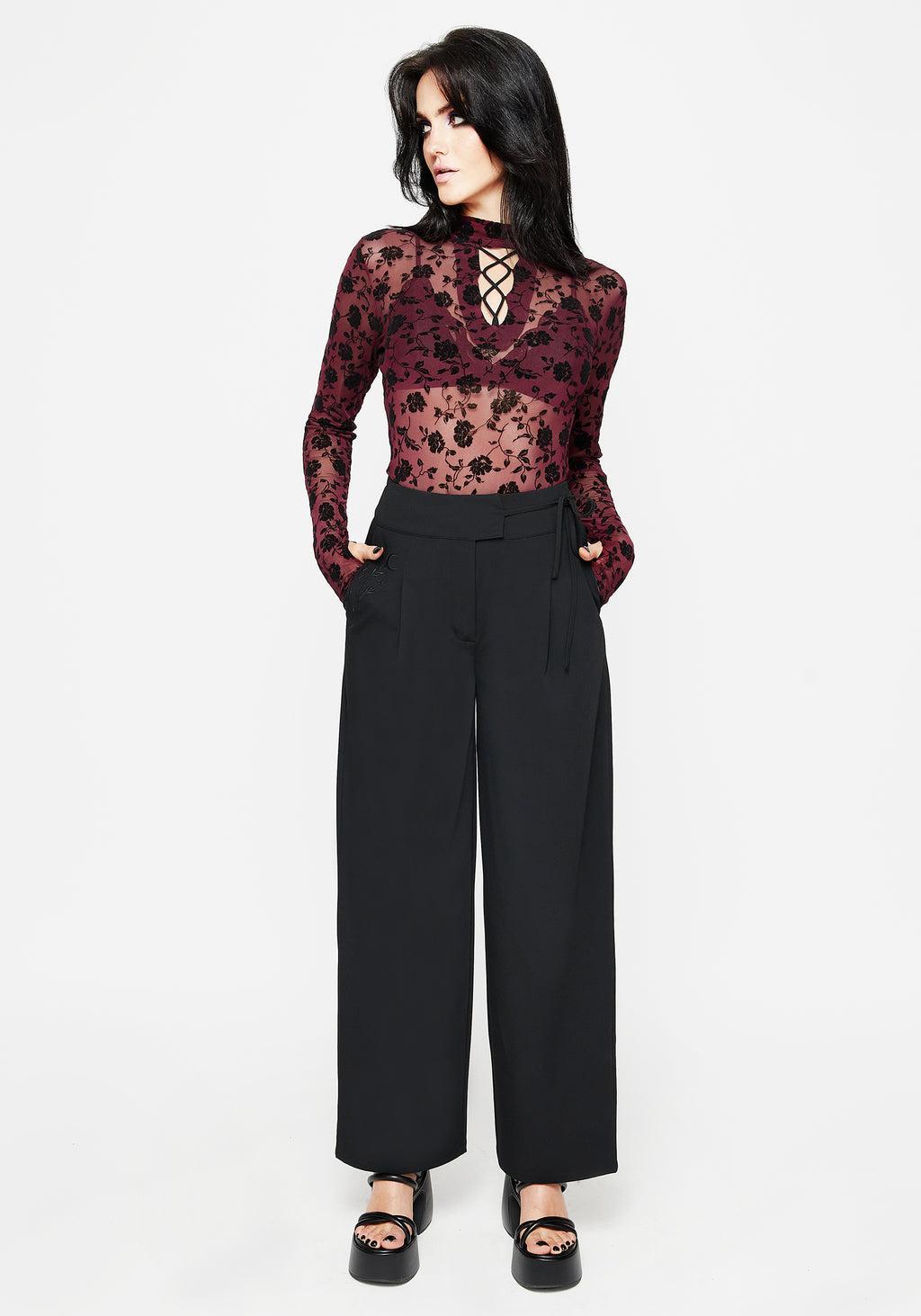 Theodora Floral Mesh Long Sleeve Top Product Image