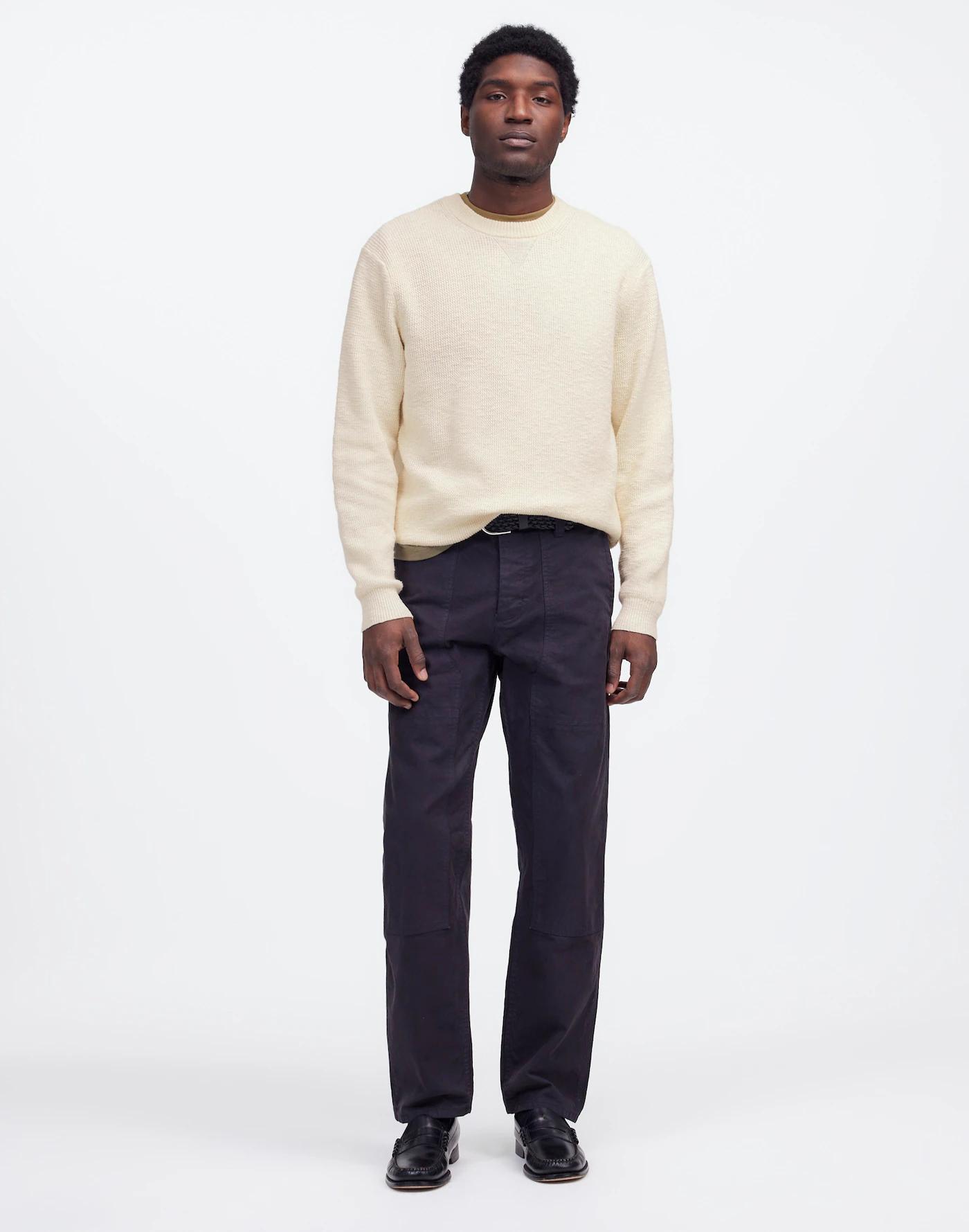 Waffle-Knit Crewneck Sweater Product Image