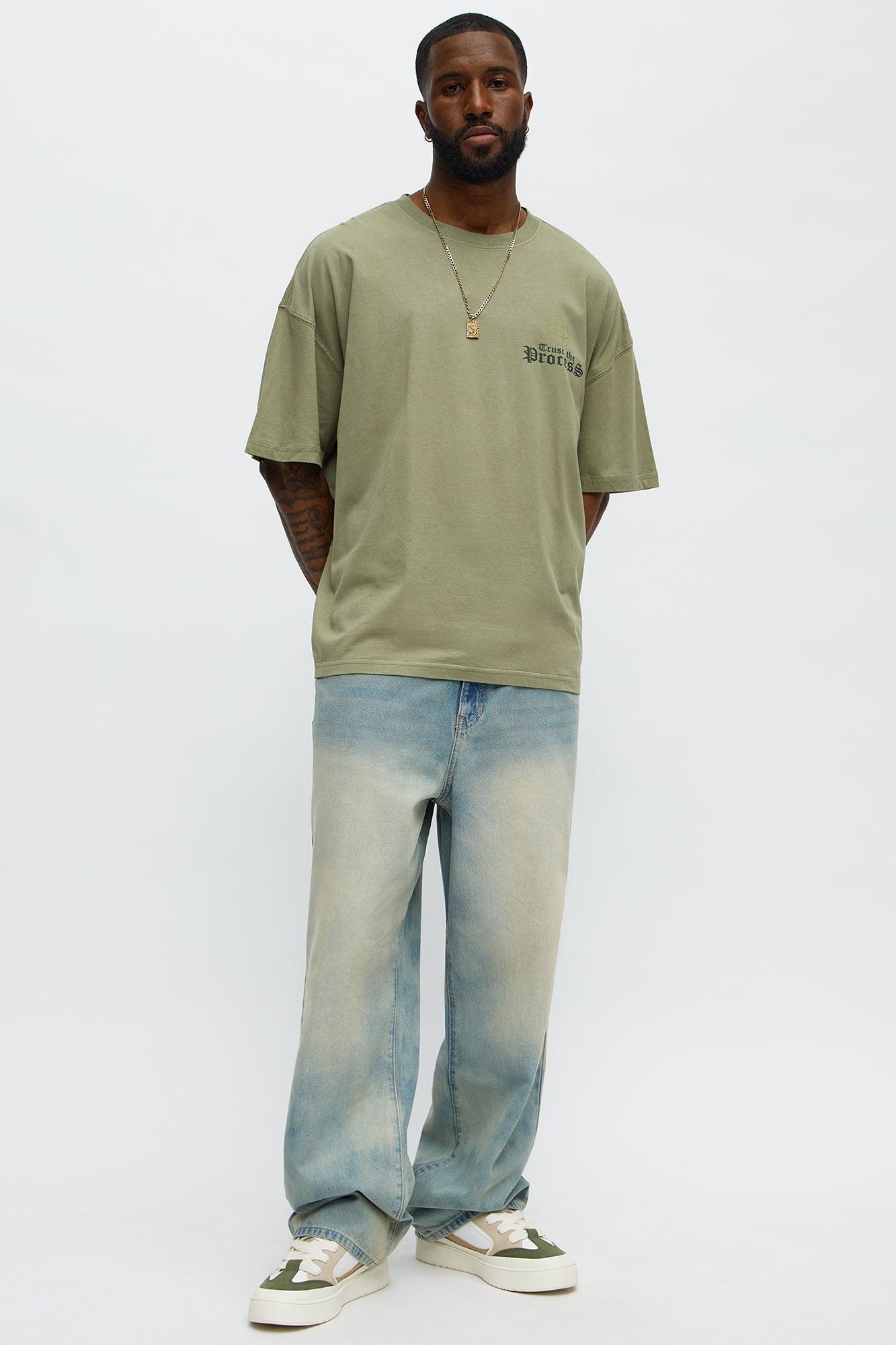 Trust The Word Oversized Short Sleeve Tee - Olive Product Image